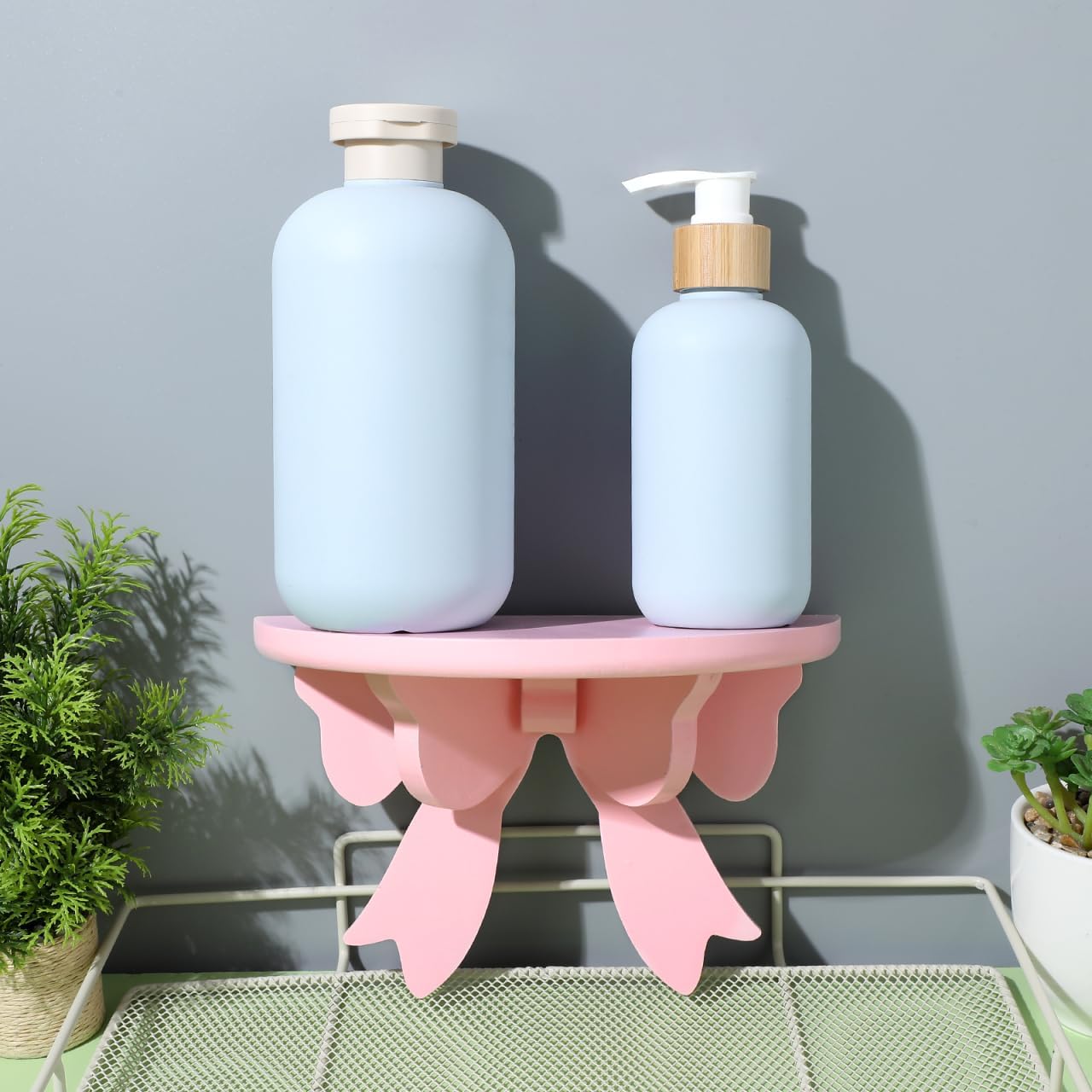 Pink Floating Shelves Rustic Bow Frame Wall Decor