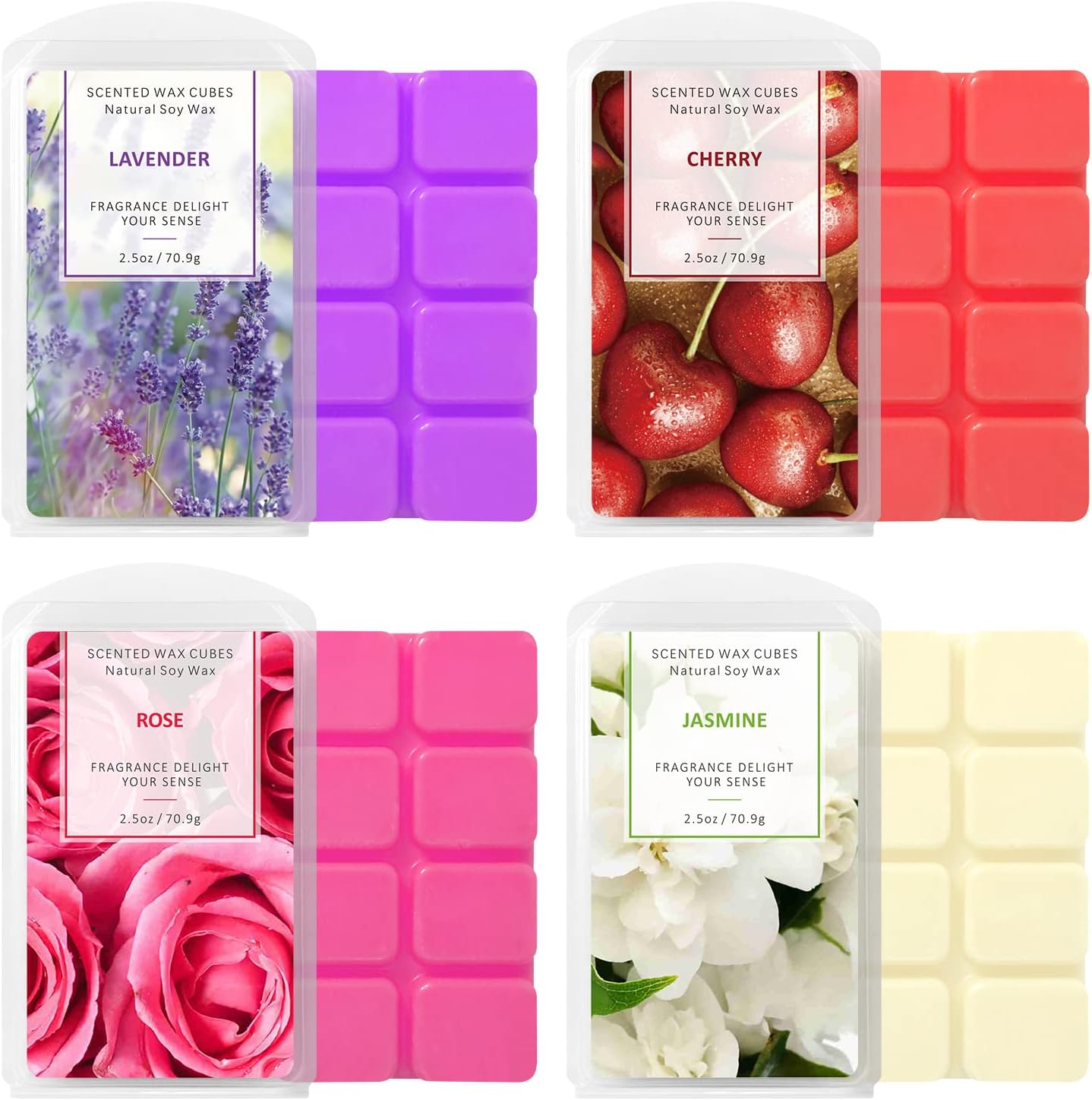 STRN Soy Wax Melts 4 Pack with Rose Lavender Jasmine Cherry