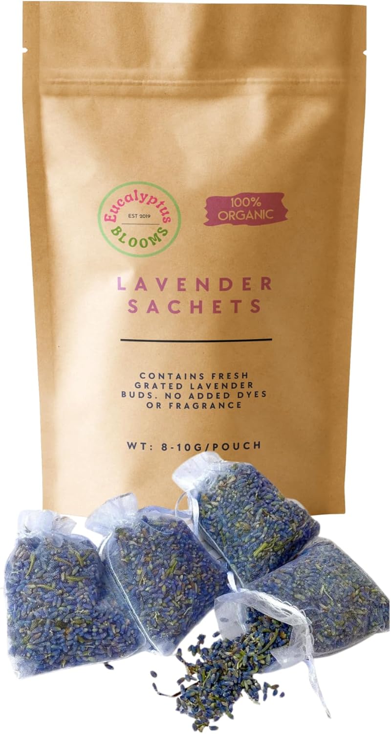 12 Organic Lavender Sachets for Home Freshness