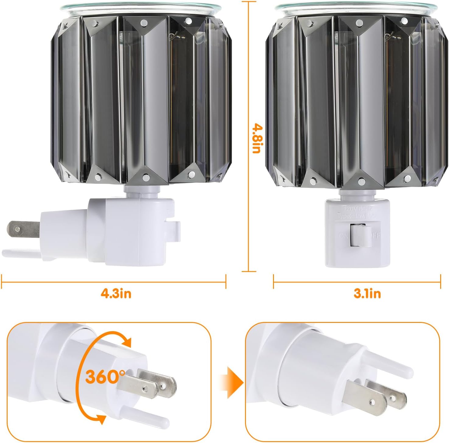 SingPad Plug-In Fragrance Warmer - Crystal Electric Wax Melt Burner