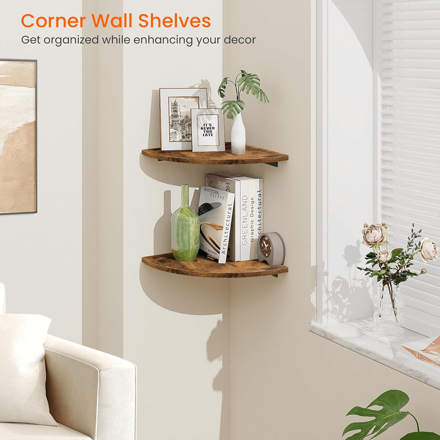 Homode Corner Shelf Wall Mount Set of 2
