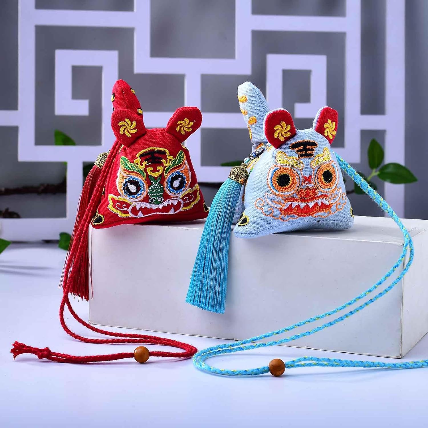 Traditional Chinese Wind Wufu Tiger Sachet Pendant