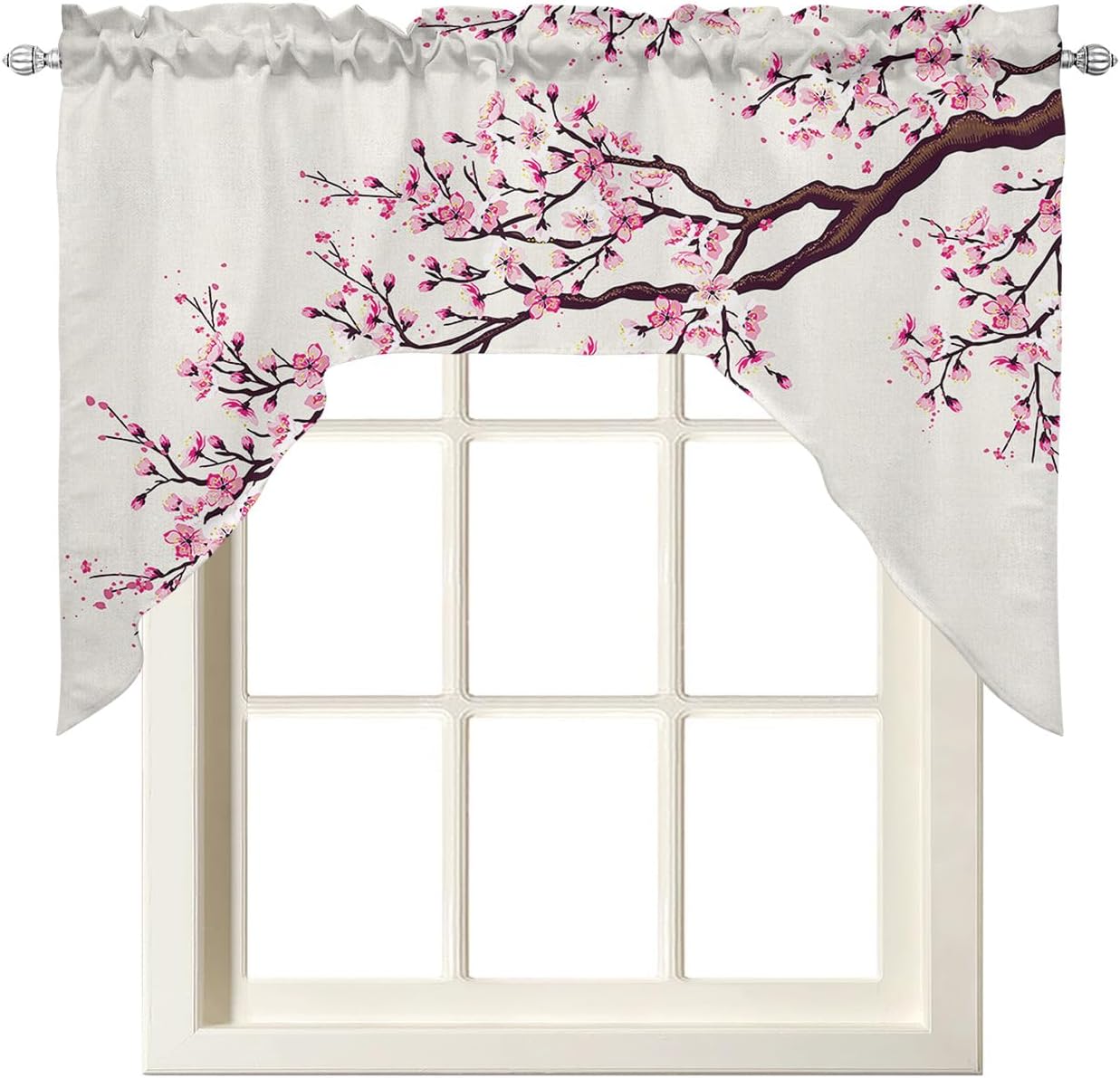 Cherry Blossom Kitchen Curtains Swag Valance 55x36 Pink