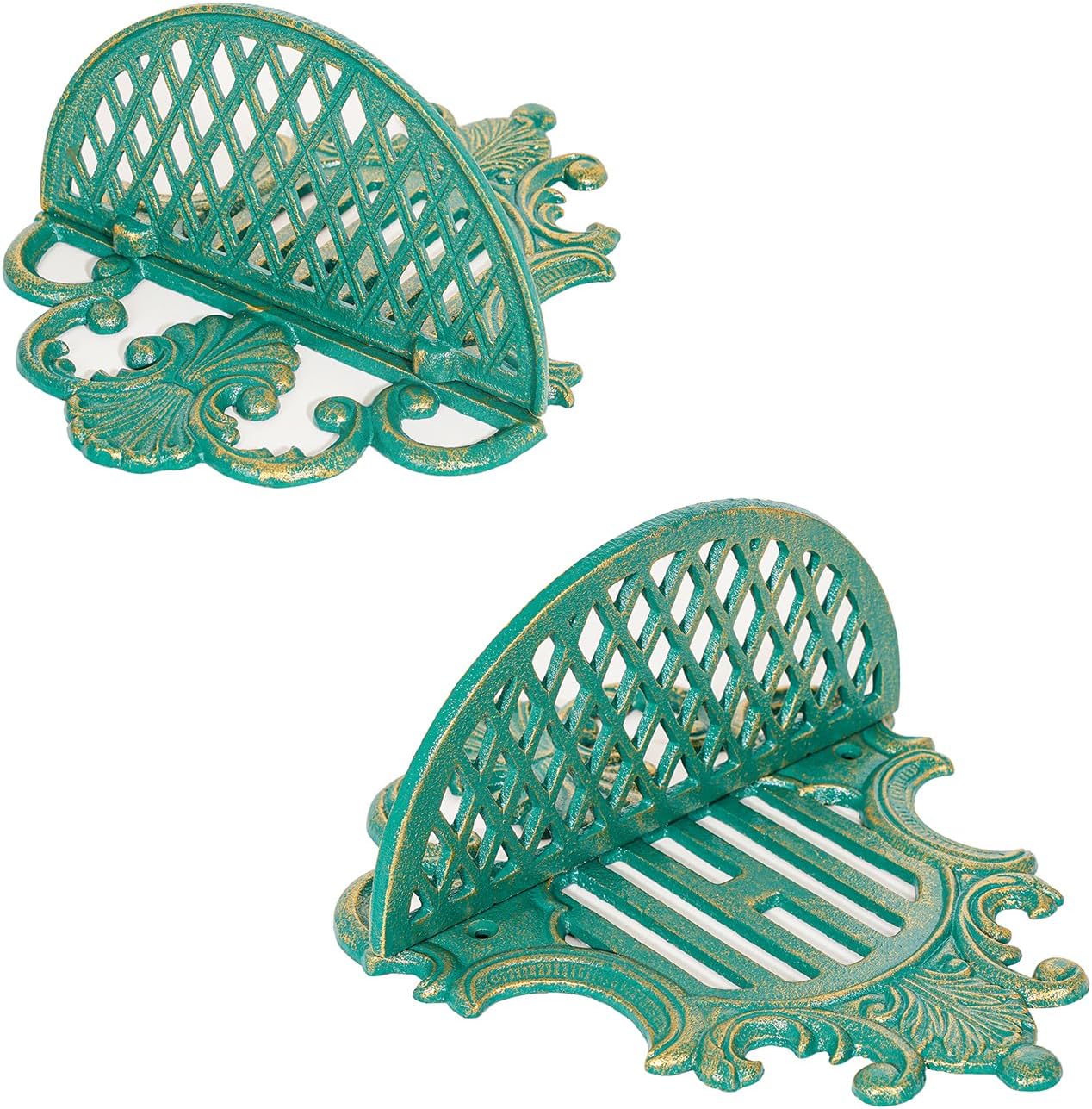 Sungmor 2PC Gothic Floating Shelves Heavy Duty Cast Iron Wall Mount