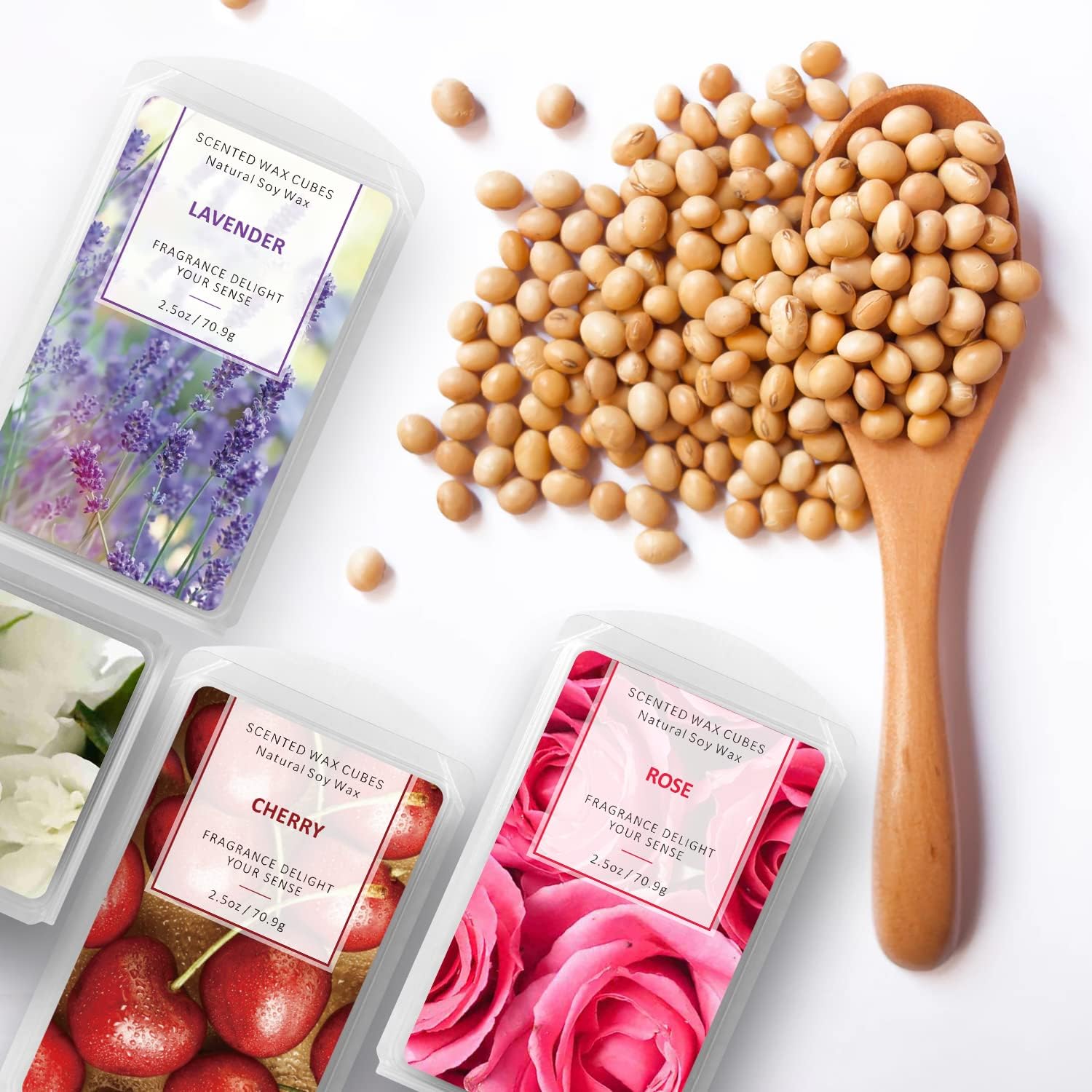 STRN Soy Wax Melts 4 Pack with Rose Lavender Jasmine Cherry