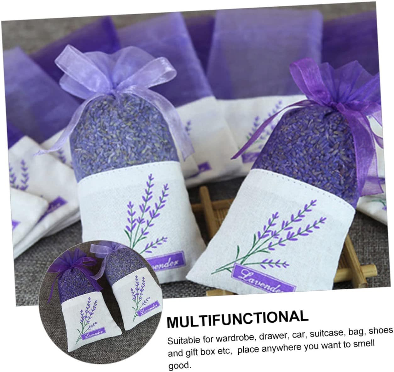 Housoutil 22pcs Lavender Sachet Bags for Aromatherapy and Home Fragrance