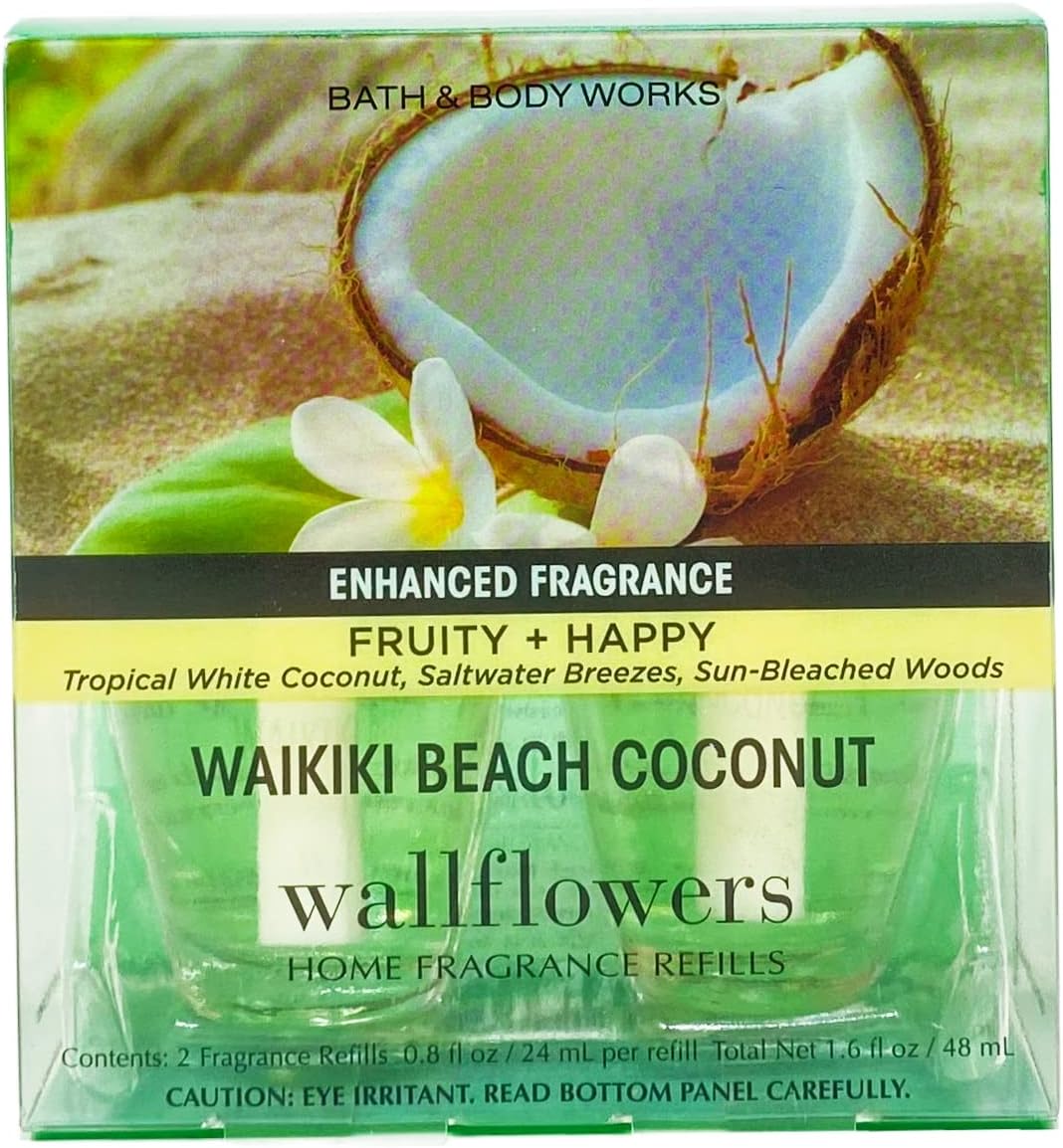 Bath Body Works Waikiki Beach Coconut Wallflower Refills Pack of 2
