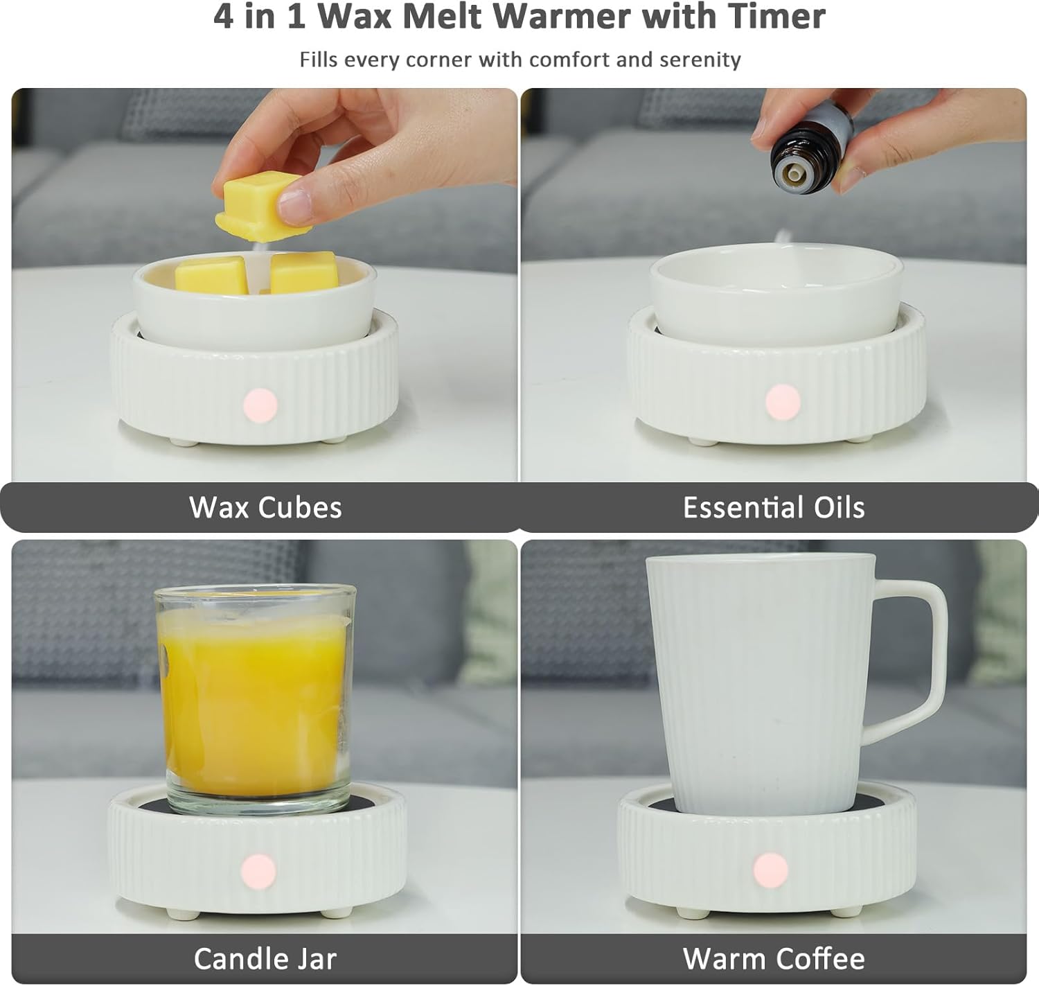 Maromamix Wax Melt Warmer with 4 Timer and PTC Heating