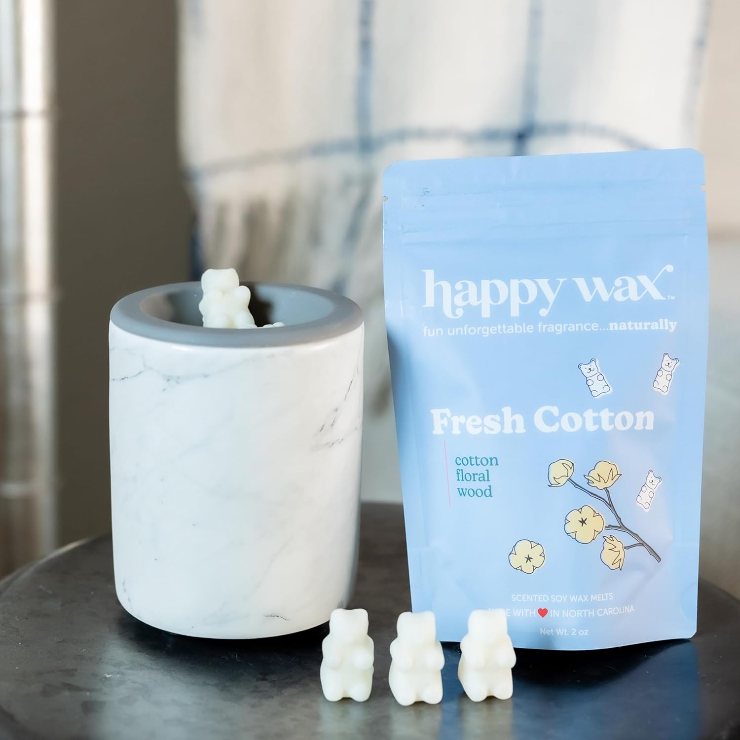 Happy Wax Fresh Cotton Scented Bear Wax Melts - 8 oz Pouch