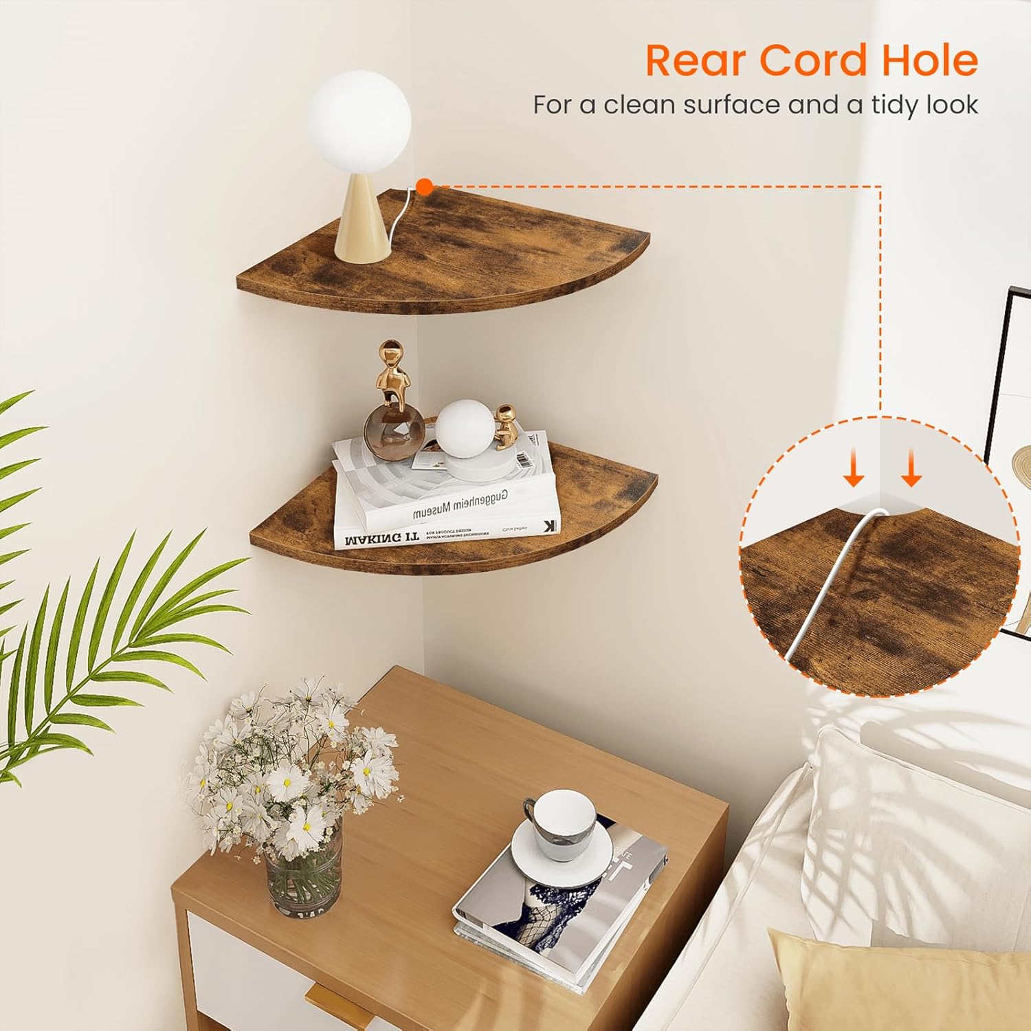 Homode Corner Shelf Wall Mount Set of 2