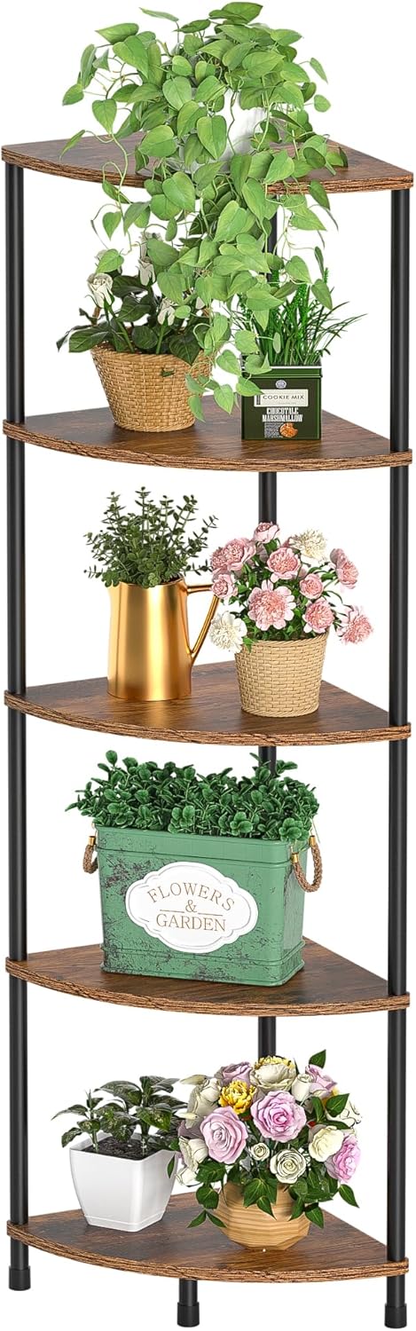Greatseas 5 Tier Tall Corner Plant Stand Shelf