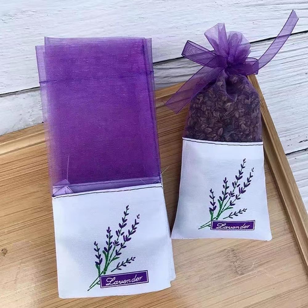 Lavender Scented Sachets with Organza Bags Set of 2 Purple