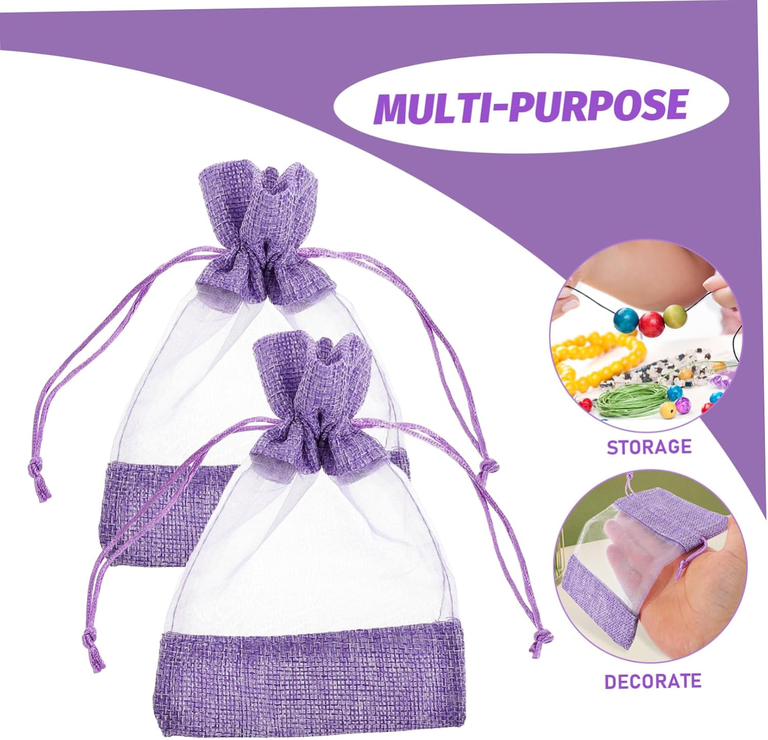 MAGICLULU 10 Pcs Empty Lavender Sachet Bags with Drawstring Closure