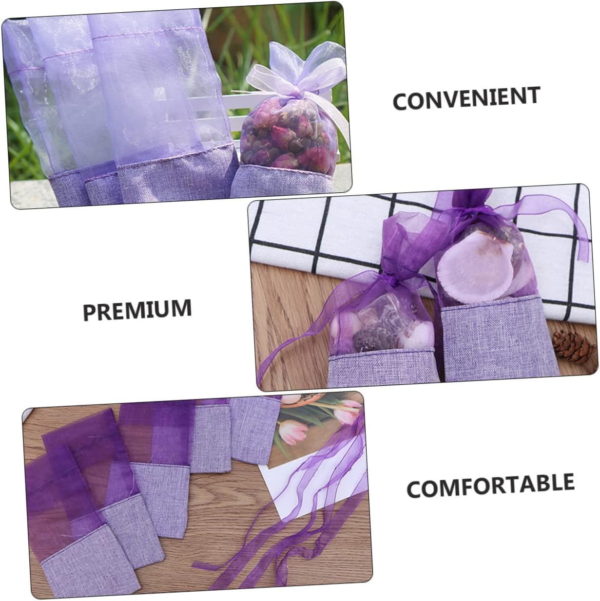 24pcs Lavender Scented Sachet Bags for Home Fragrance and Storage