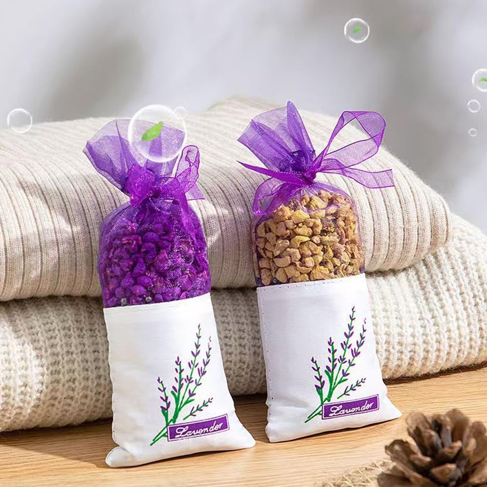 Lavender Scented Sachets with Organza Bags Set of 2 Purple