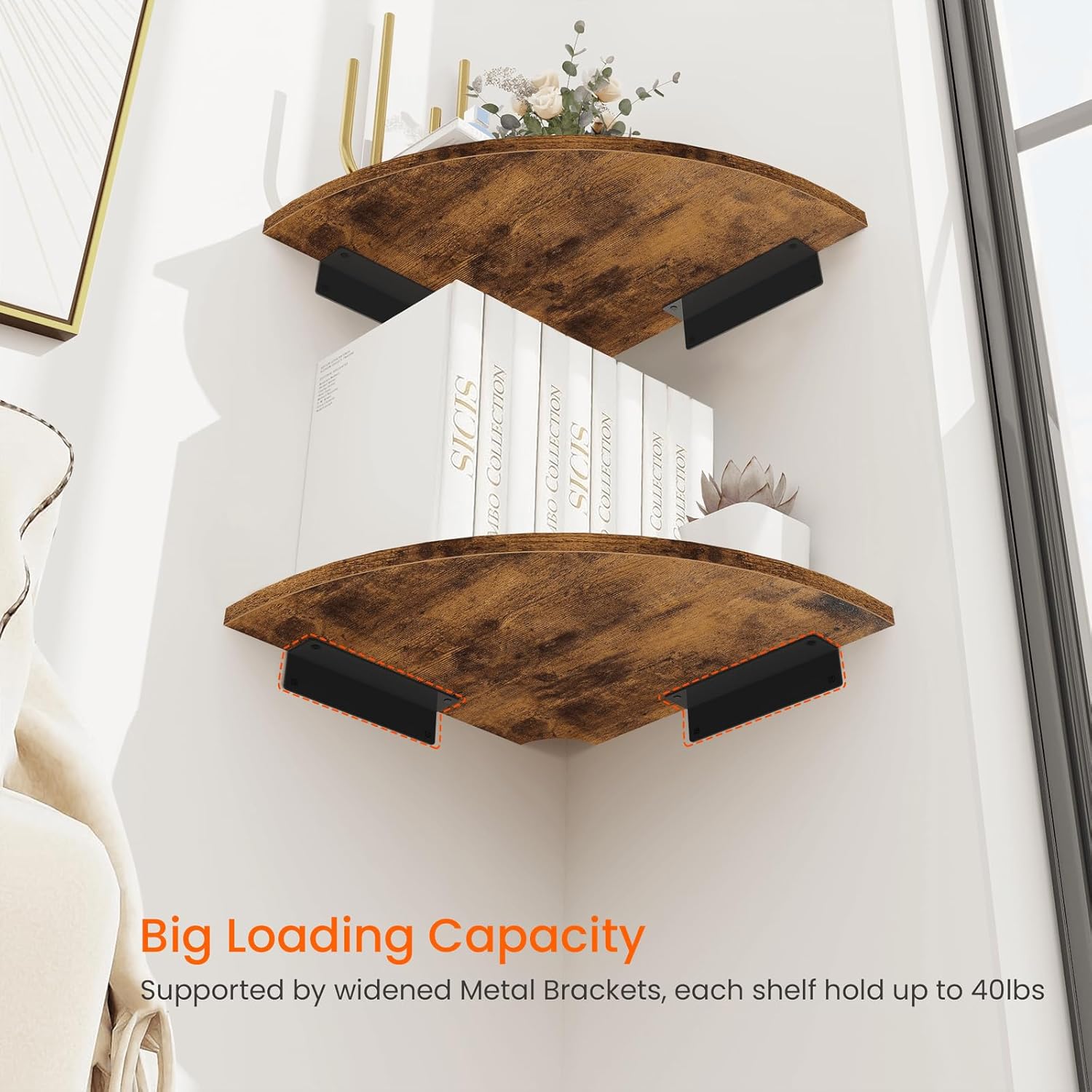 Homode Corner Shelf Wall Mount Set of 2