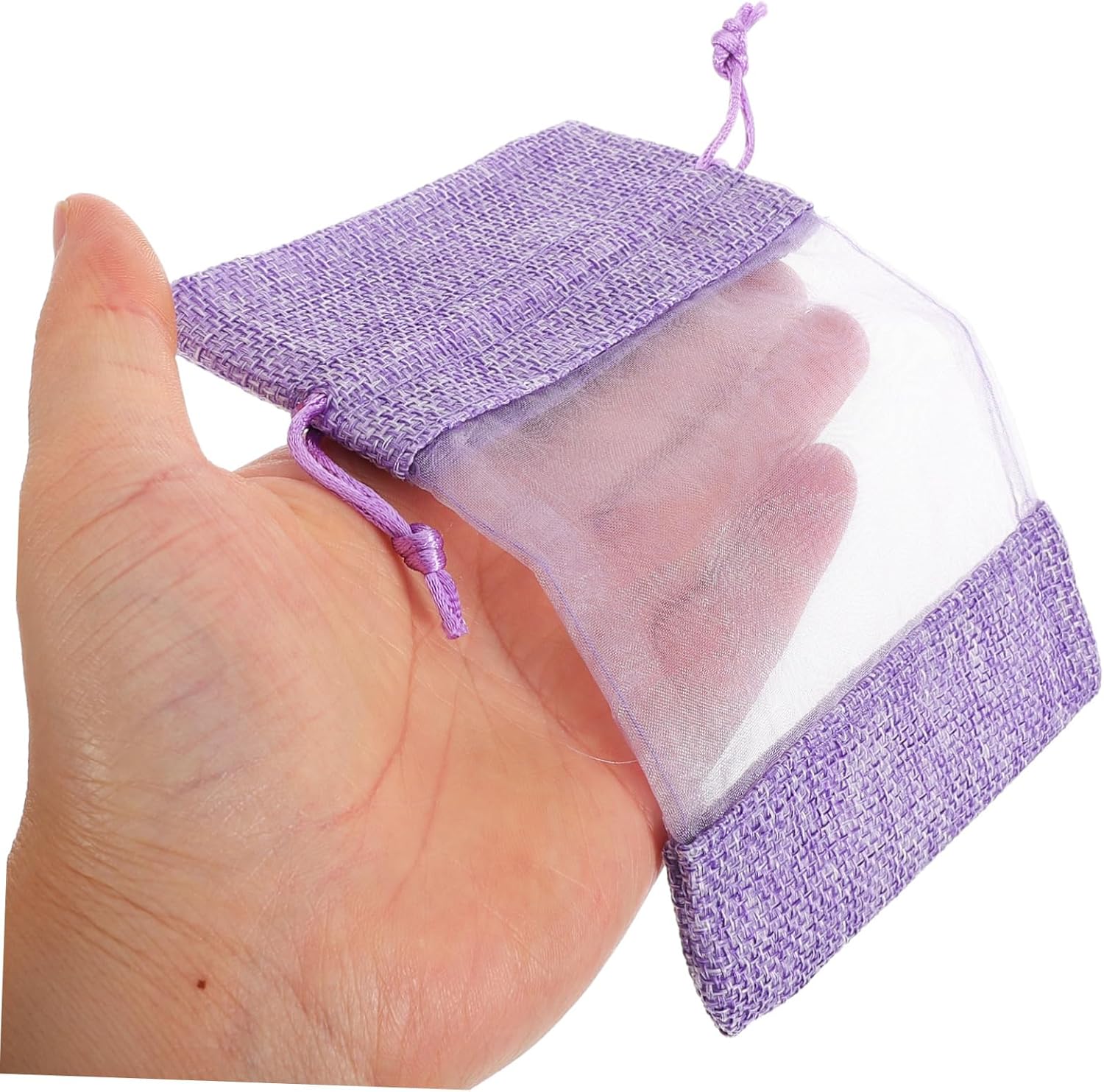 10pcs DIY Scented Lavender Sachet Bags with Drawstring Closure for Home Use