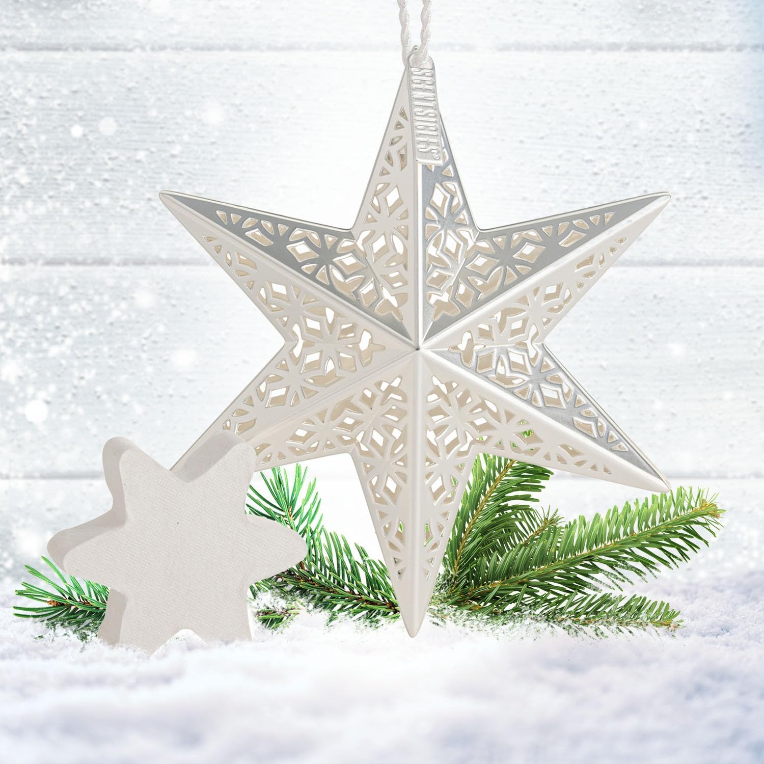 Scentsicles Silver Star Christmas Ornament with Scent Pack