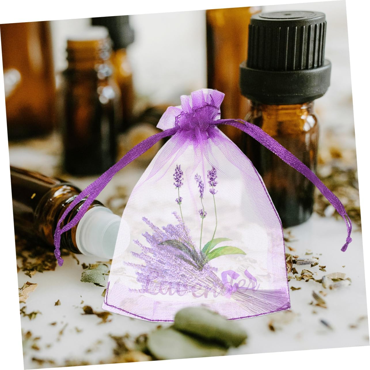 50pcs Lavender Sachet Bags with Drawstring for Home and Kitchen