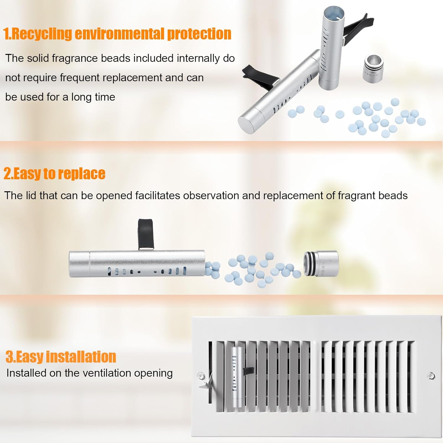 Weysat 6 Pcs Air Freshener Vent Clips for Whole House