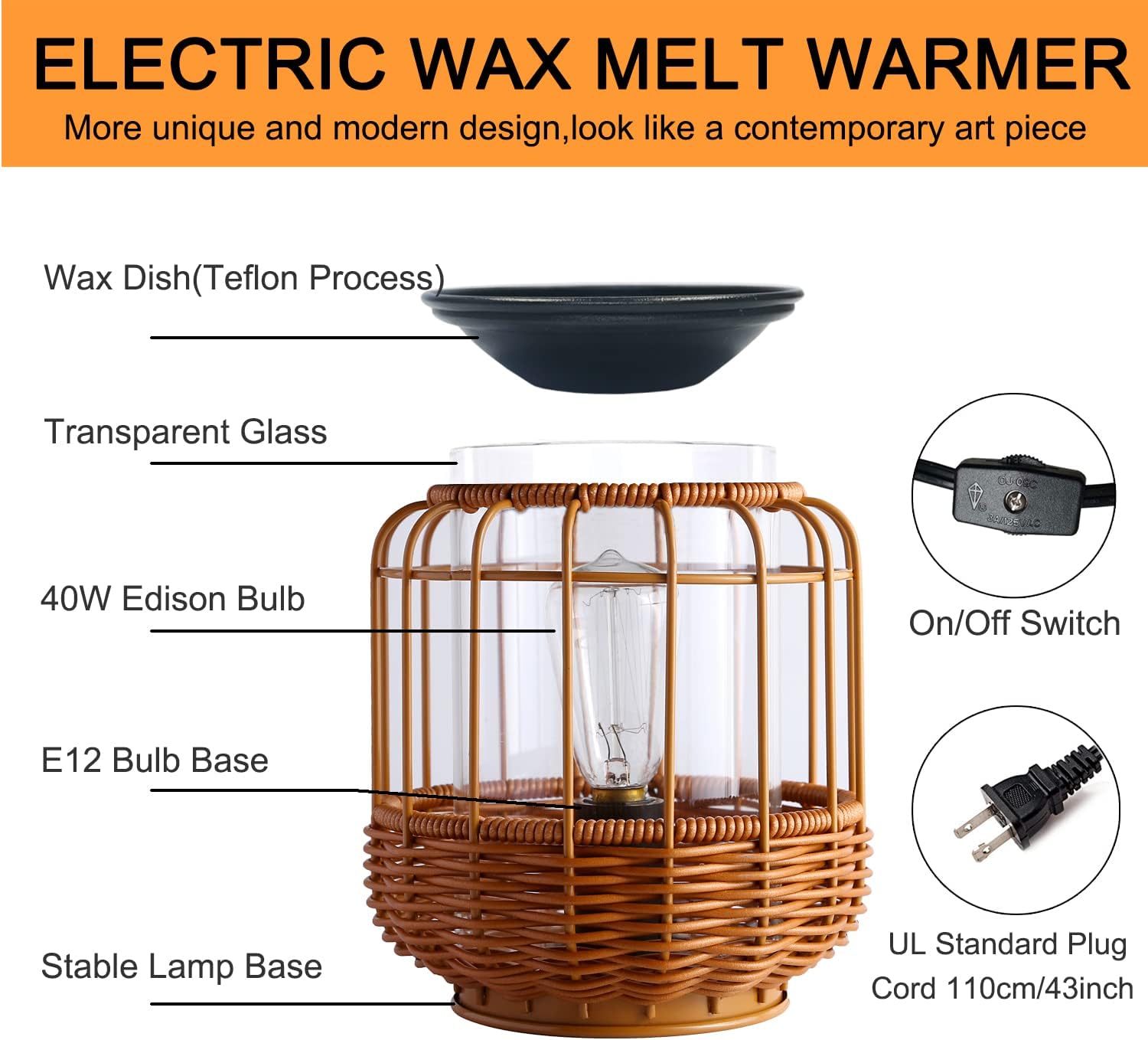 Kobodon 2-in-1 Wax Melt Warmer Aroma Lamp