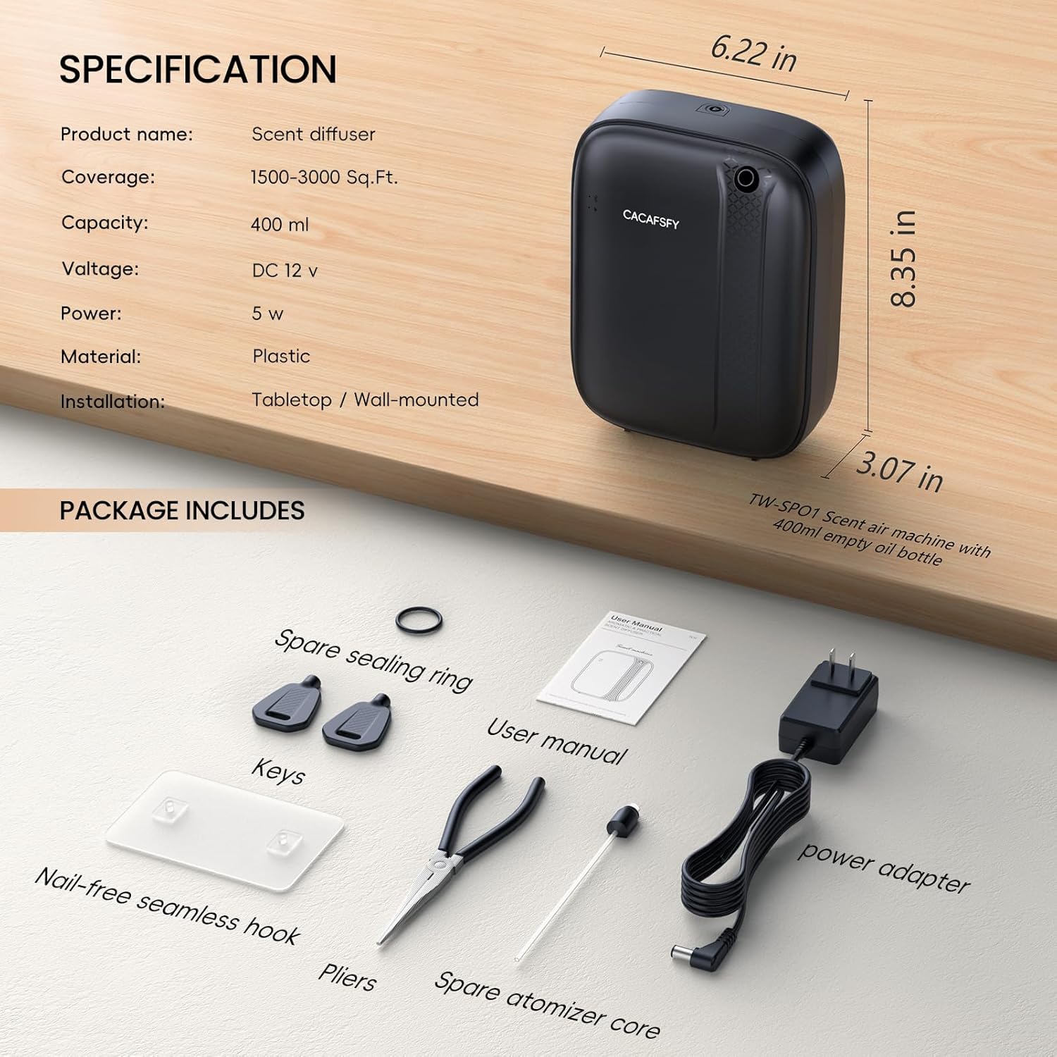 Waterless Diffuser with Smart APP Control - 400mL for Large Rooms