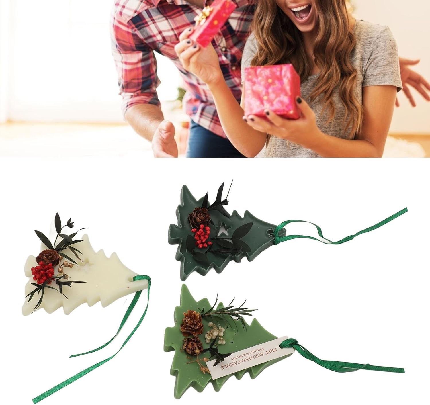 Christmas Tree Scented Wax Sachet with Bluebell Gardenia and White Teahouse Fragrances