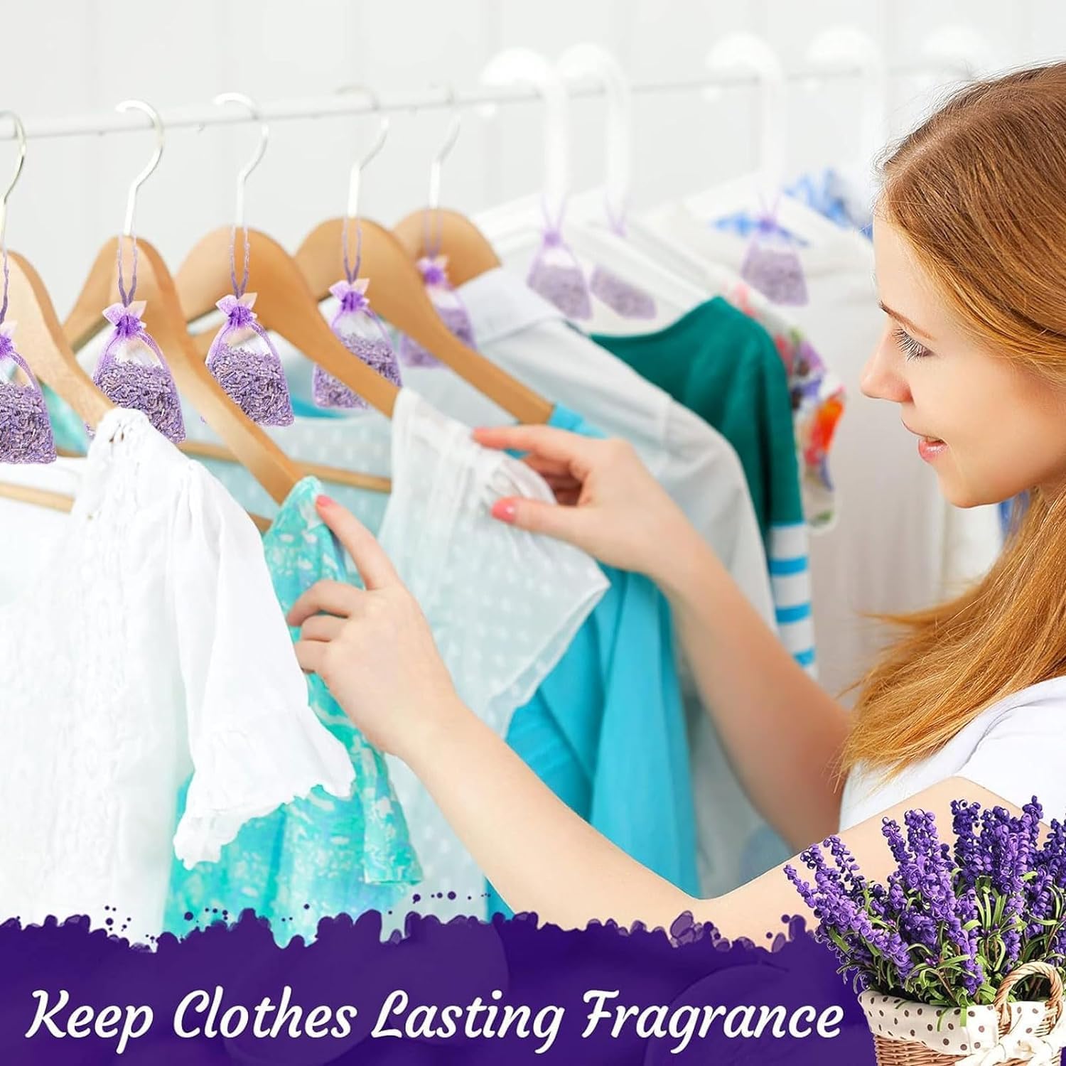 Premium Lavender Sachet Bags for Drawers and Closets 32 Count