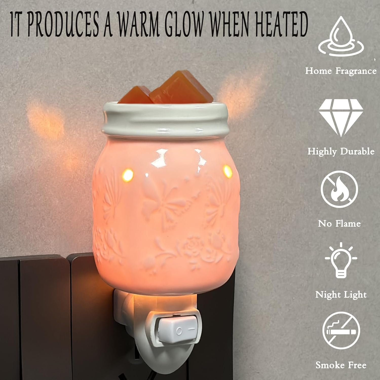 Butterfly Motif Plug In Wax Warmer for Fragrance