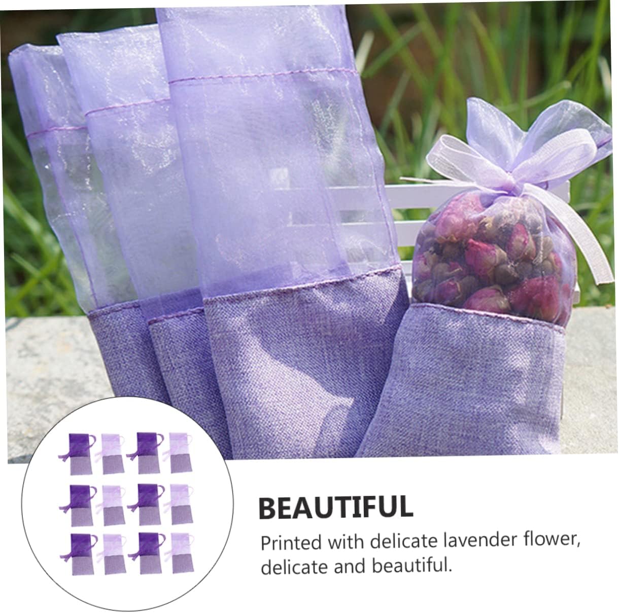 Lavender Sachet Bags 24 Pack for Home Fragrance and Wardrobe Storage