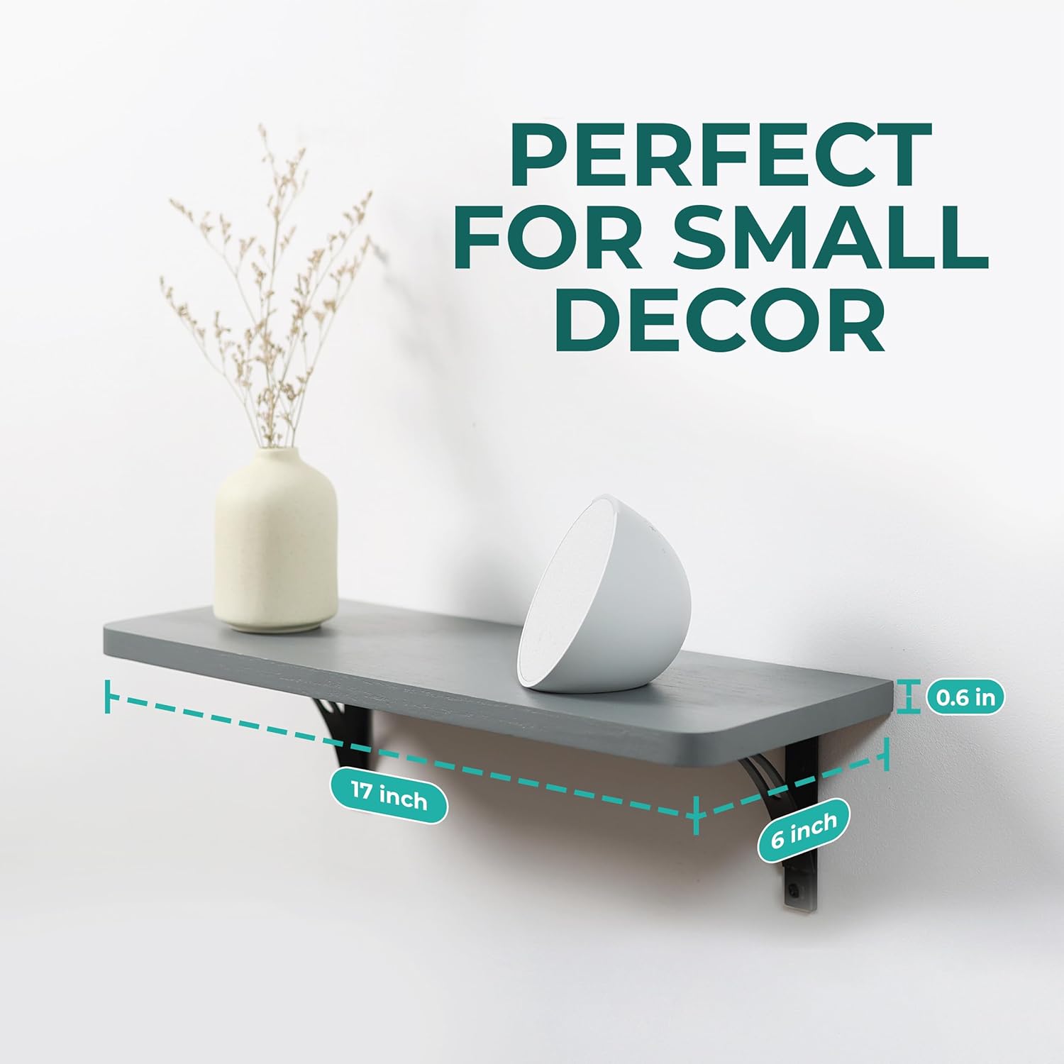 Willowy Reinforced Steel Bracket Wall Shelves Set of 2