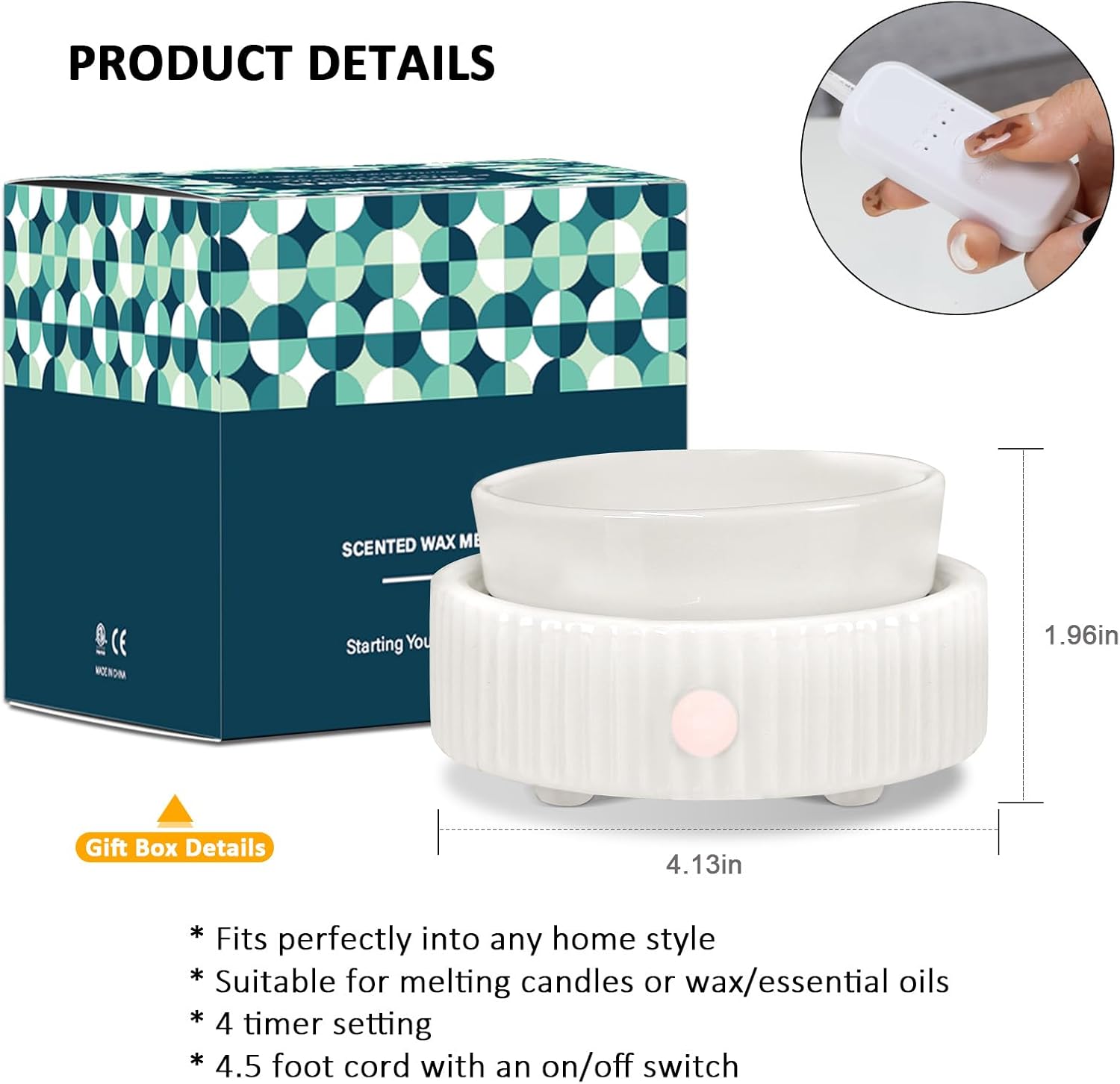 Maromamix Wax Melt Warmer with 4 Timer and PTC Heating