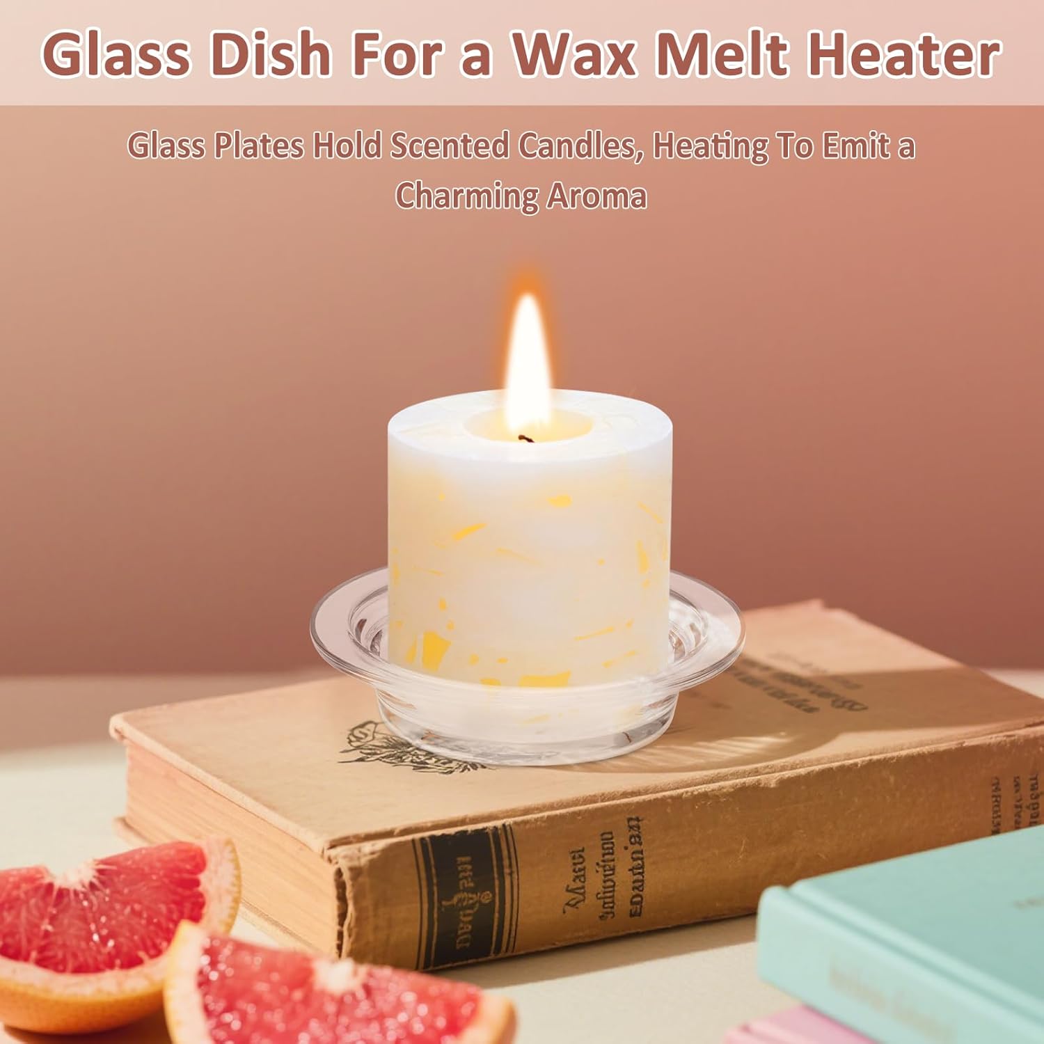 2Pcs Glass Wax Warmer Dish for Aromatherapy Lamps