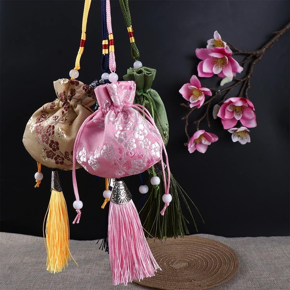 Women Brocade Sachet with Plum Flower Design
