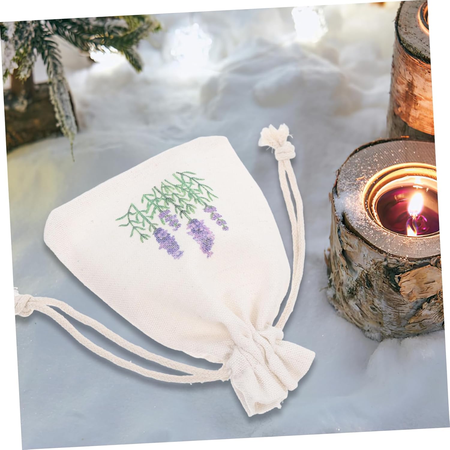 Mobestech 10pcs Drawstring Lavender Sachet Bags for Home Aroma Storage