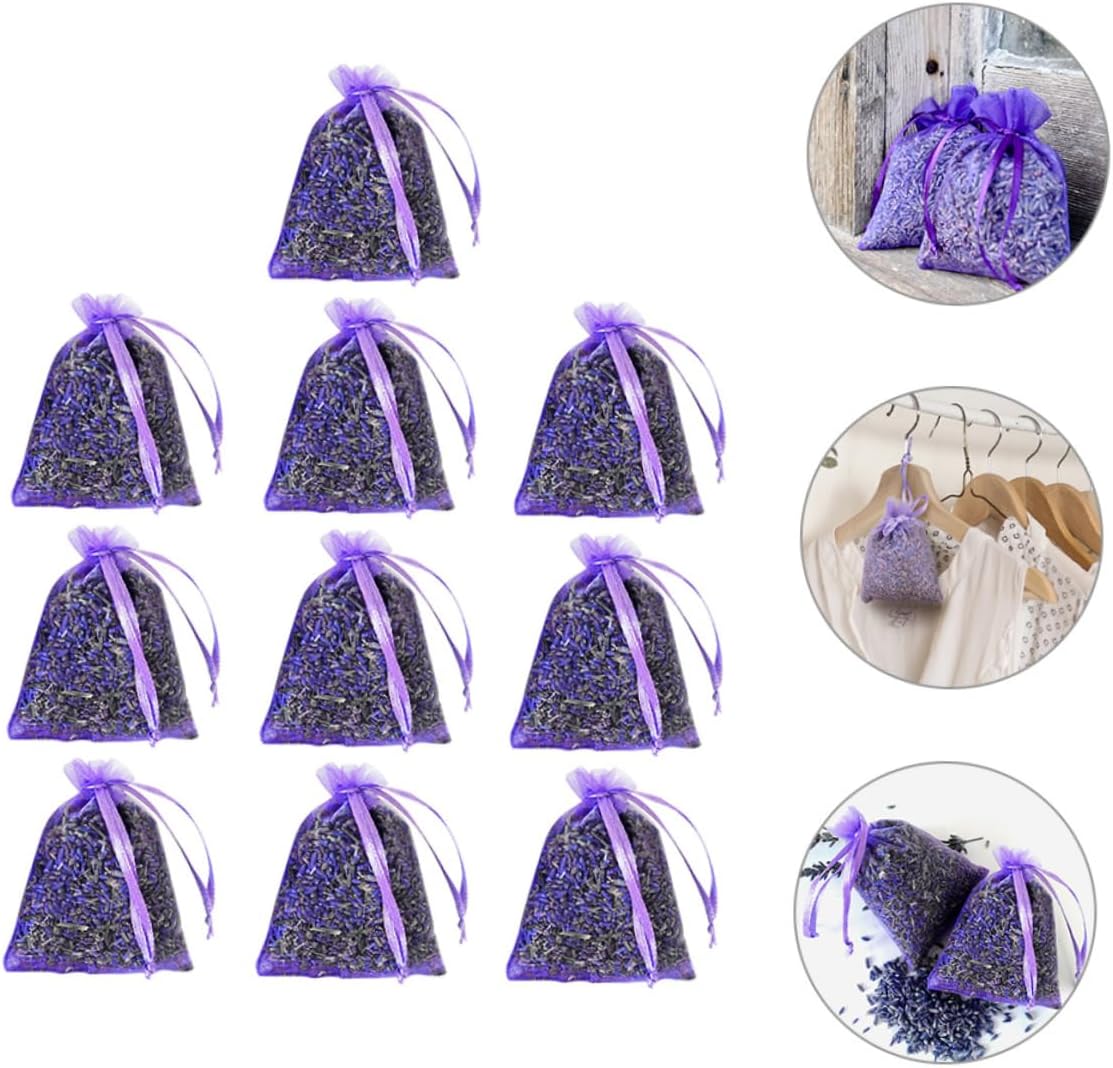 LIFKOME 10pcs Lavender Sachets for Closets Cars and Wardrobes
