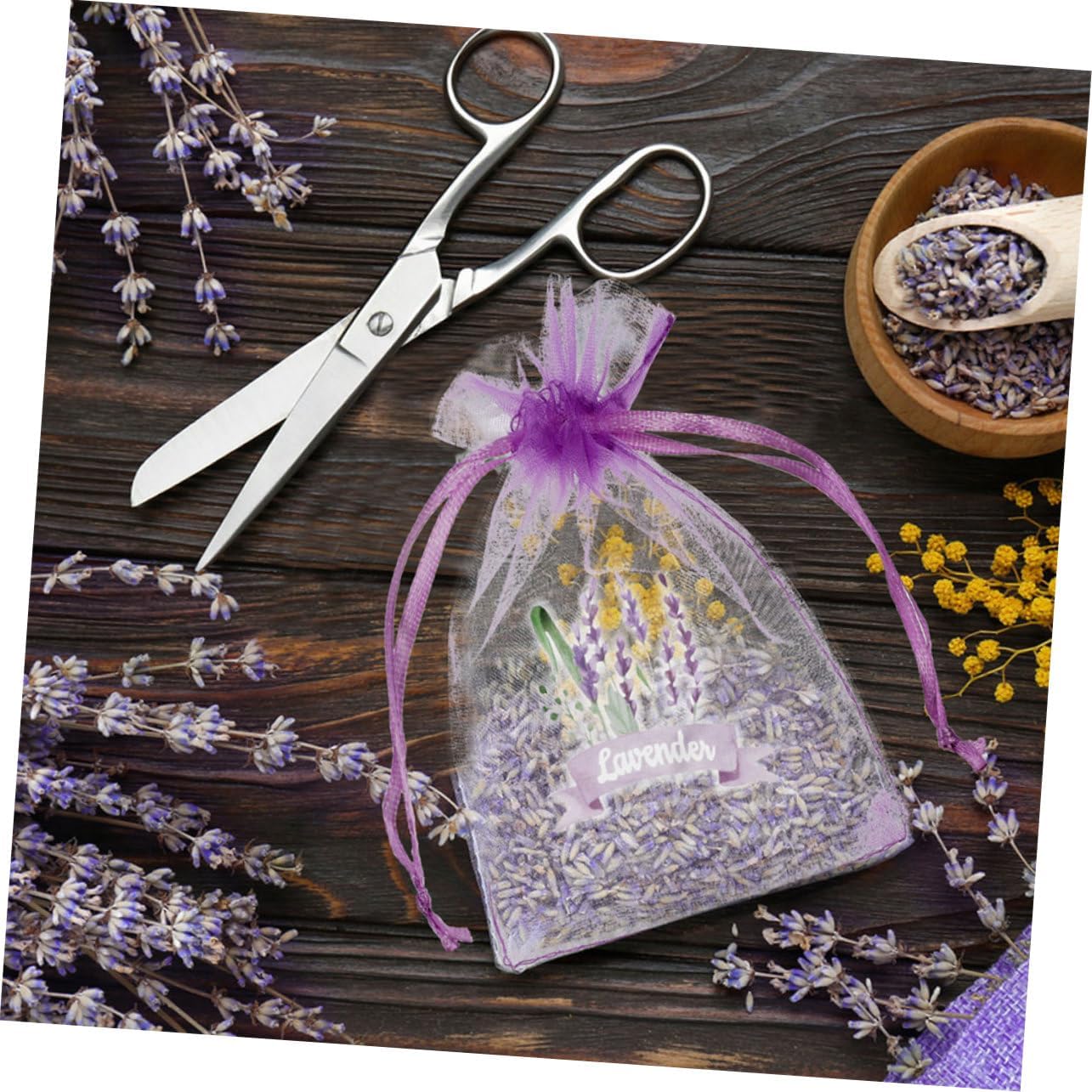 Luxshiny 20pcs Lavender Sachets with Drawstring Mesh Bags