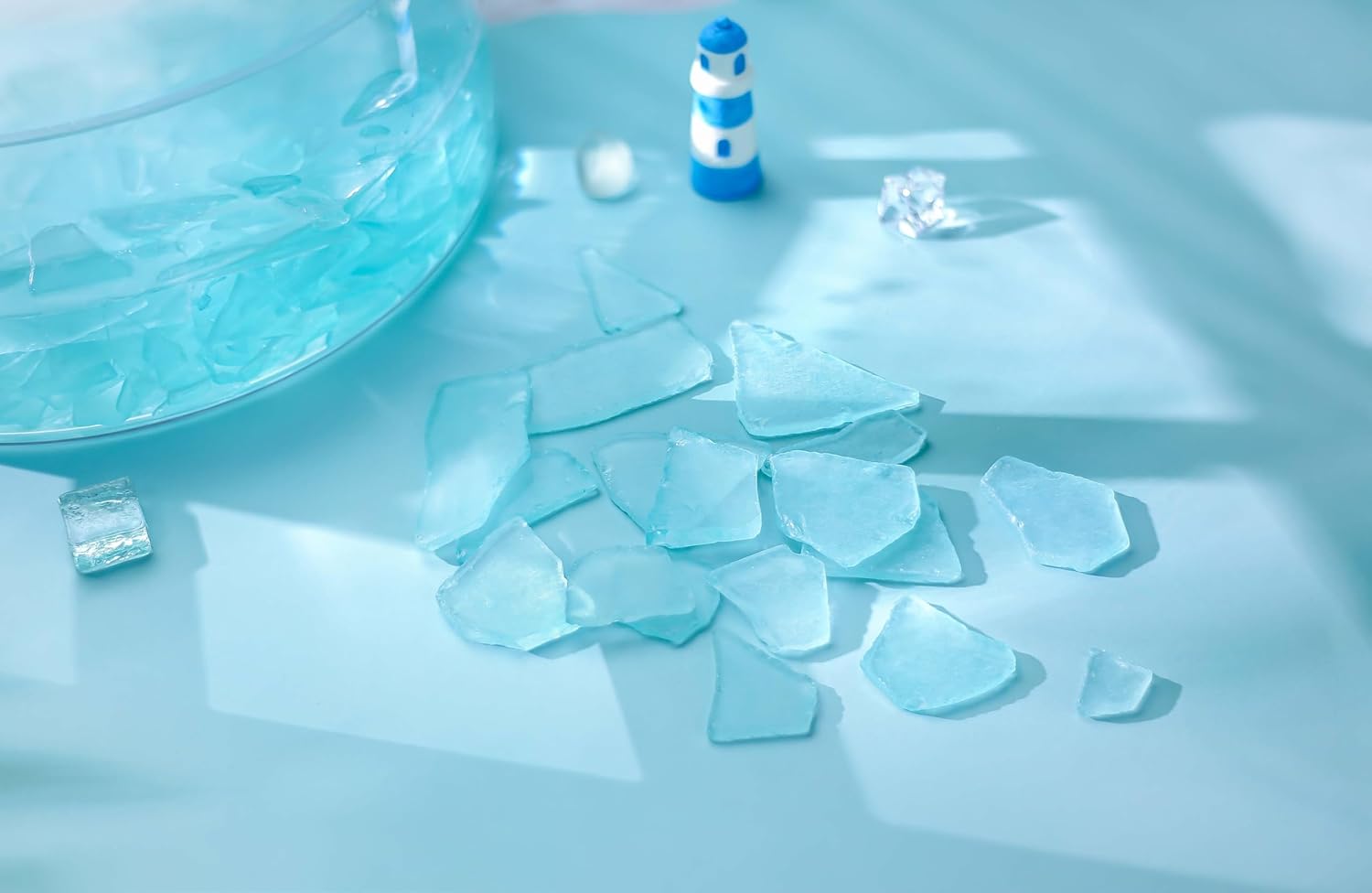 CYS EXCEL Sea Glass 16 Ounces Aqua Blue Vase Filler