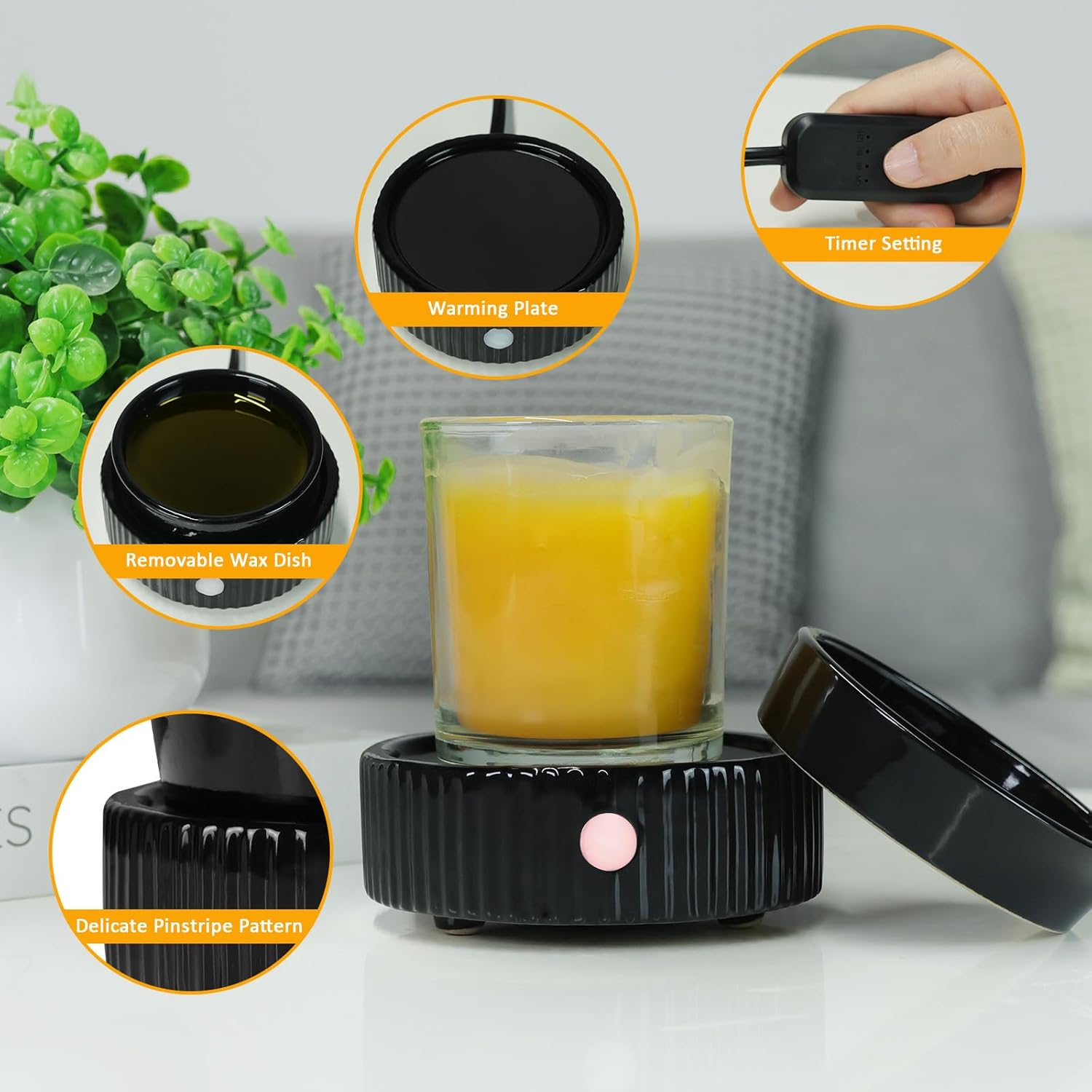 Maromamix Wax Melt Warmer with 4 Timer PTC Heating