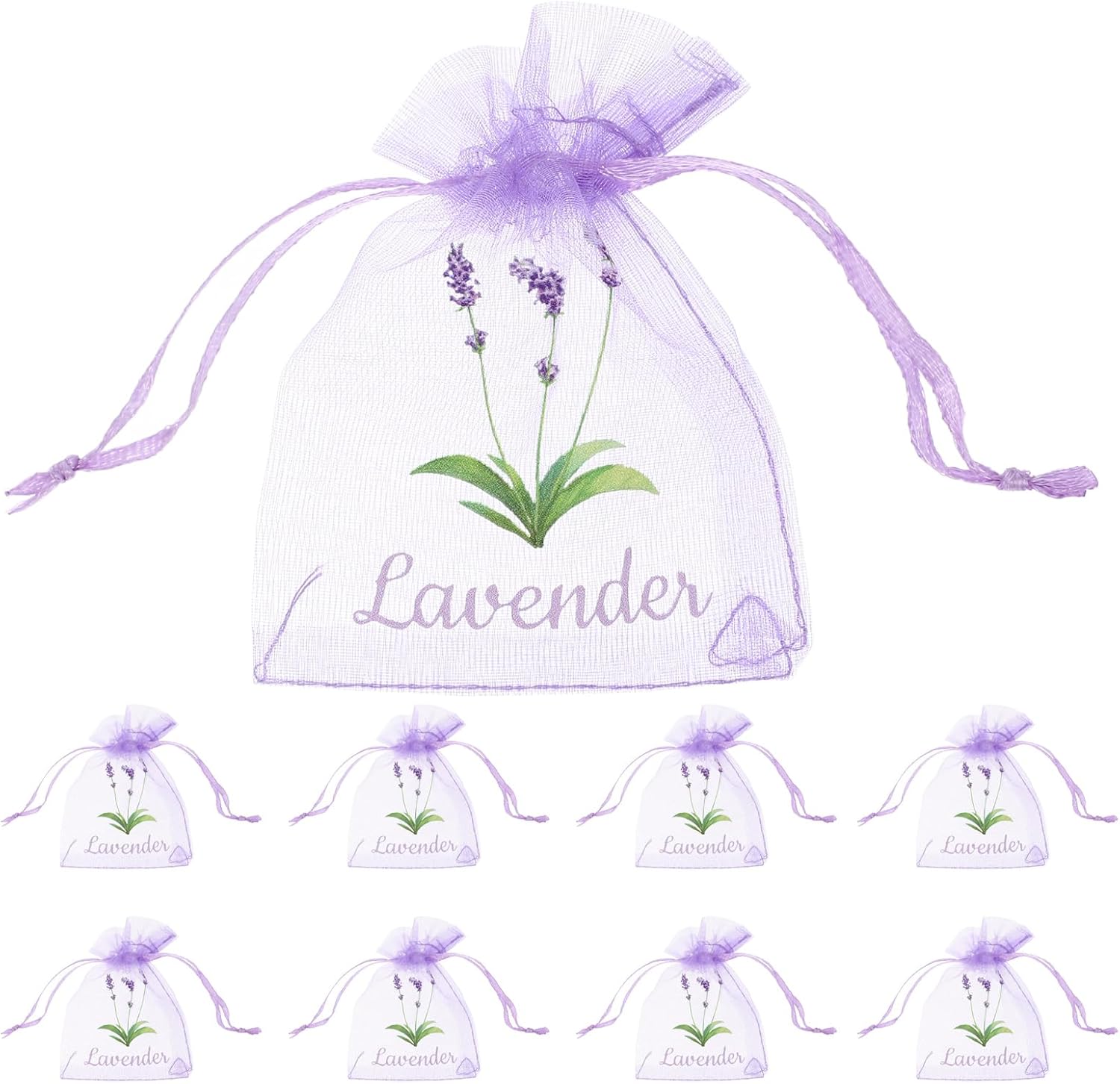 LOGOFUN 20PCS Lavender Sachet Drawstring Bags for Home Fragrance