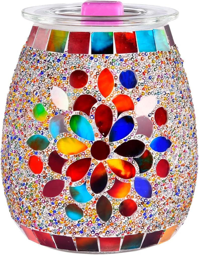 Dicimi Mosaic Glass Electric Wax Melts Warmer - Petal Design