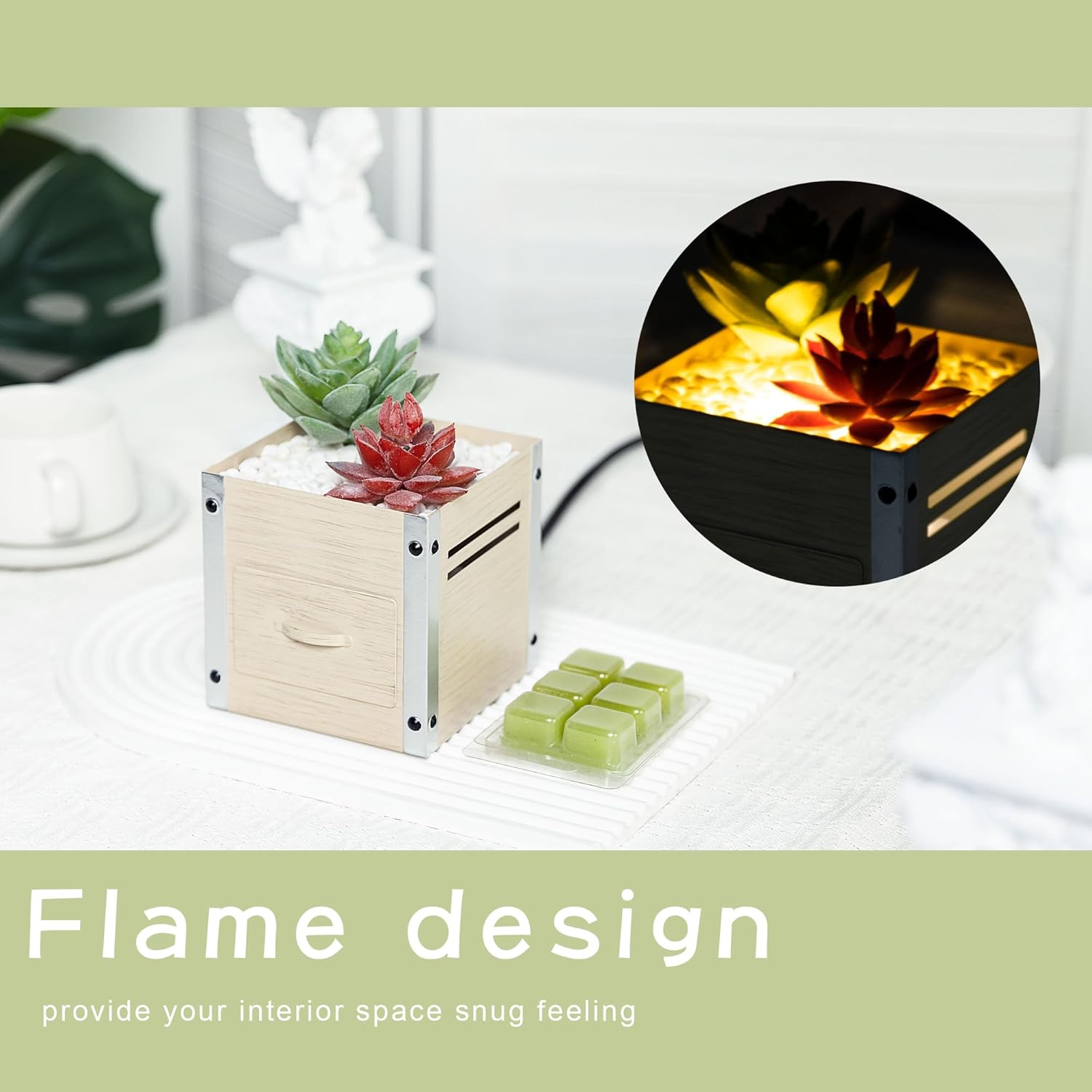 GXD Artificial Succulent Wax Warmer with LED Light