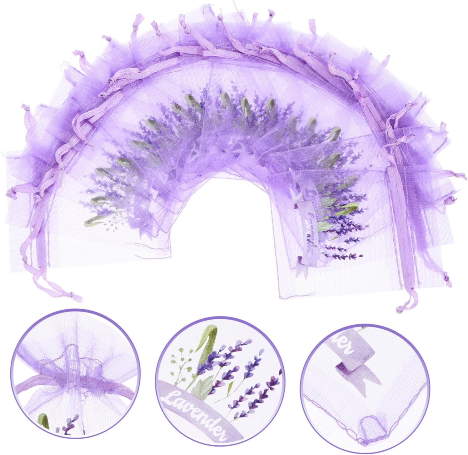 ABOOFAN 20pc Lavender Sachet Bags Empty Mesh Storage Pouches
