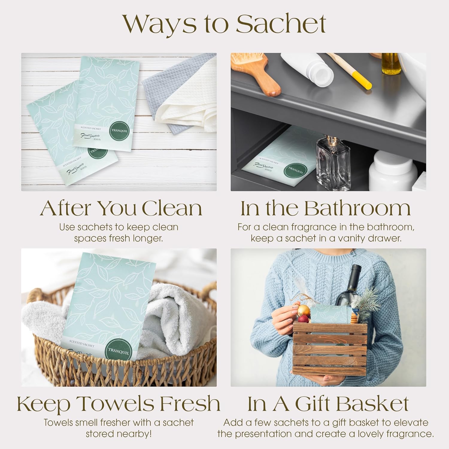 Floral Simplicity Tranquil Scented Sachets Pack of 6