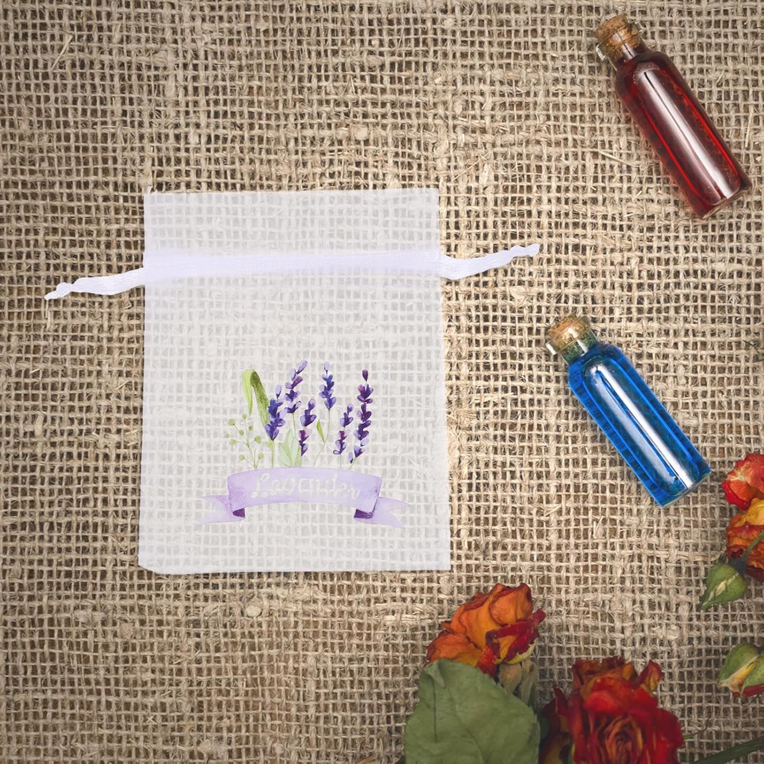 LUOZZY 80 Pcs Lavender Sachet Bags with Drawstring 1