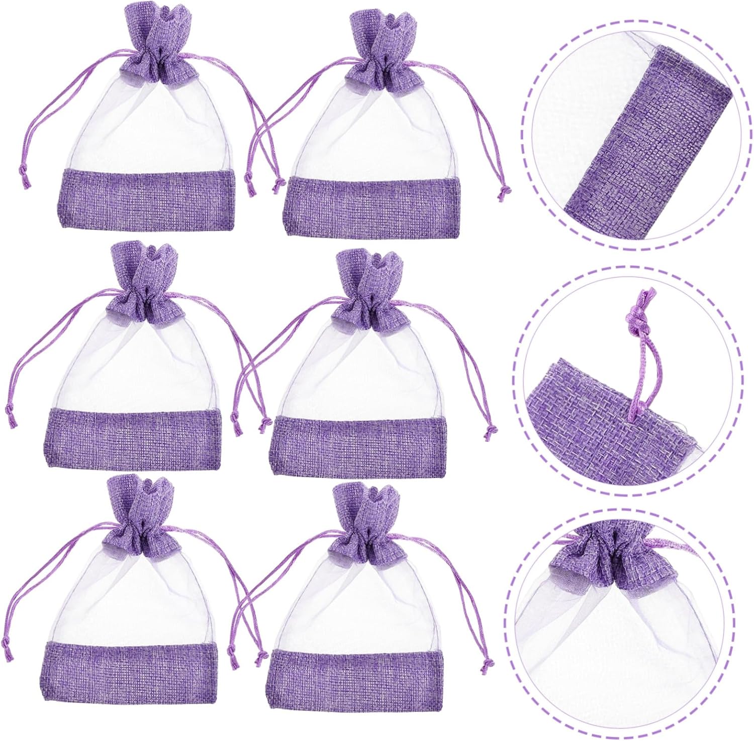 10pcs DIY Scented Lavender Sachet Bags with Drawstring Closure for Home Use