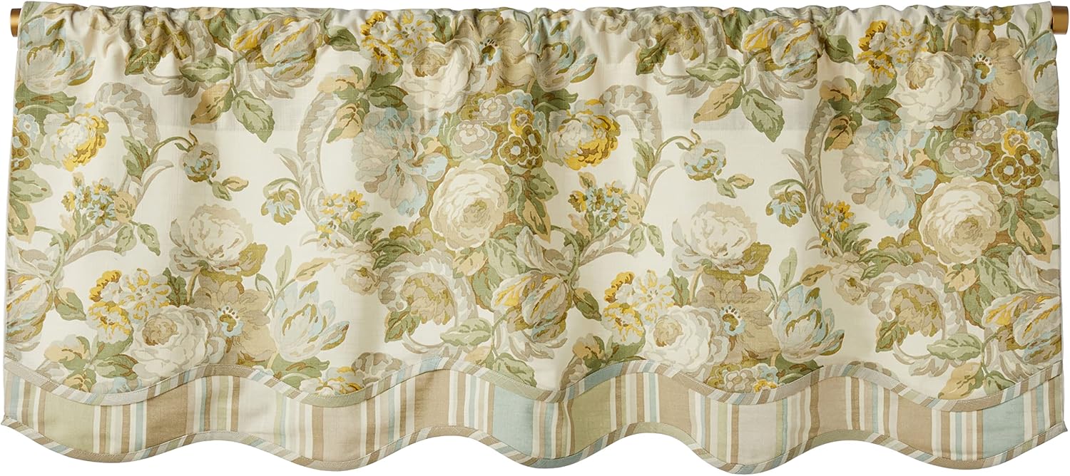 Waverly Spring Bling Floral Rod Pocket Valance 52x18 Platinum