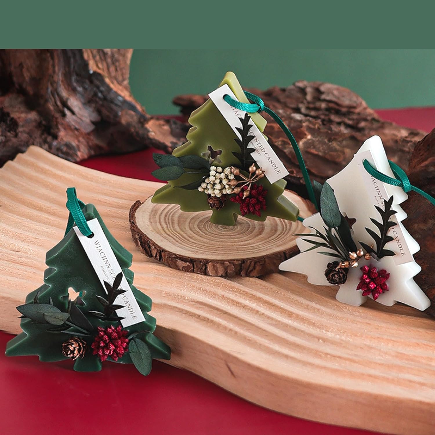 3 Pack Scented Wax Sachets with Christmas Tree Design