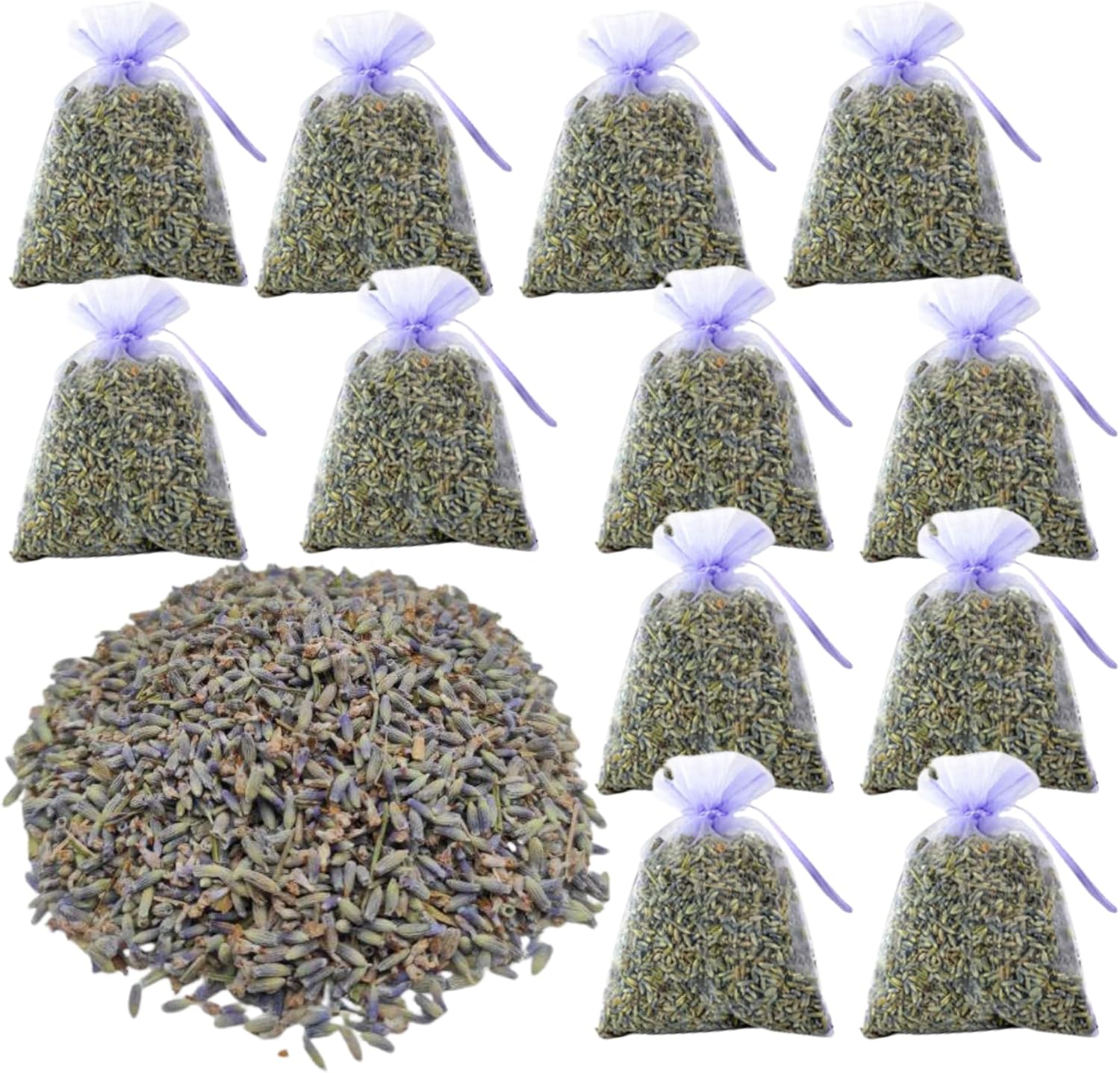 12 Organic Lavender Sachets for Home Freshness