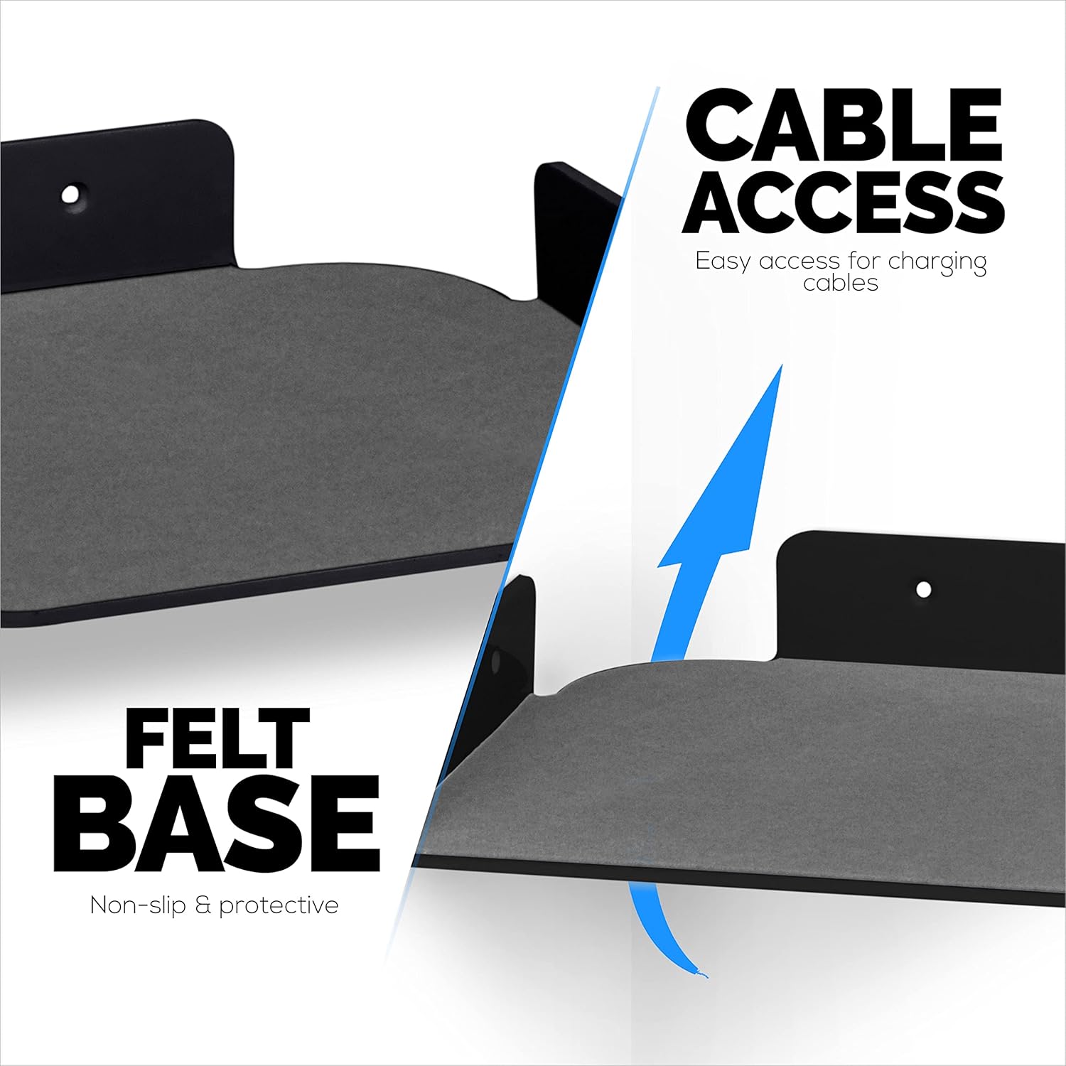 BRAINWAVZ 2 Pack 8 Inch Corner Floating Shelf Black